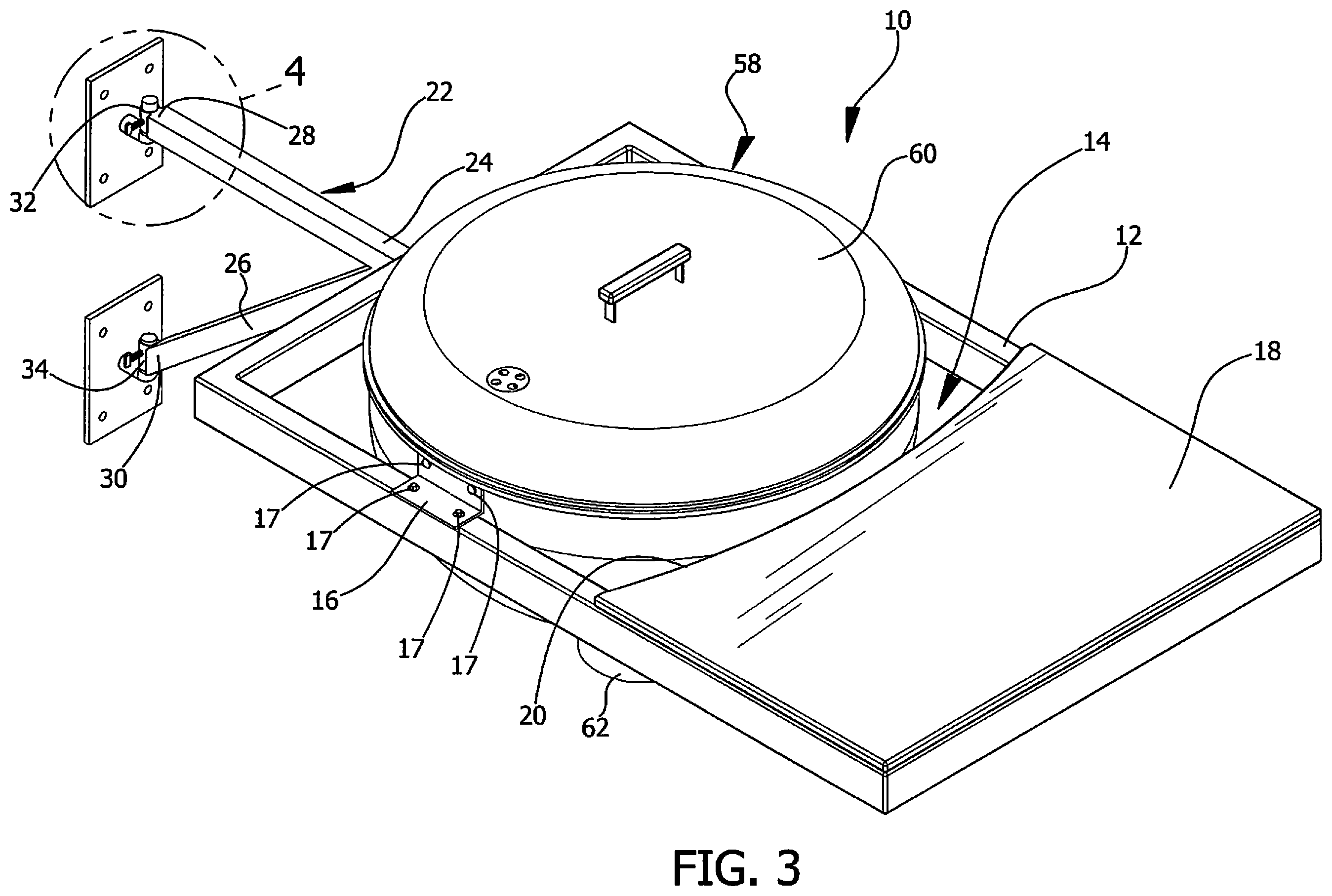 Patent US12551054 Figure 3 – Grill mounting apparatus