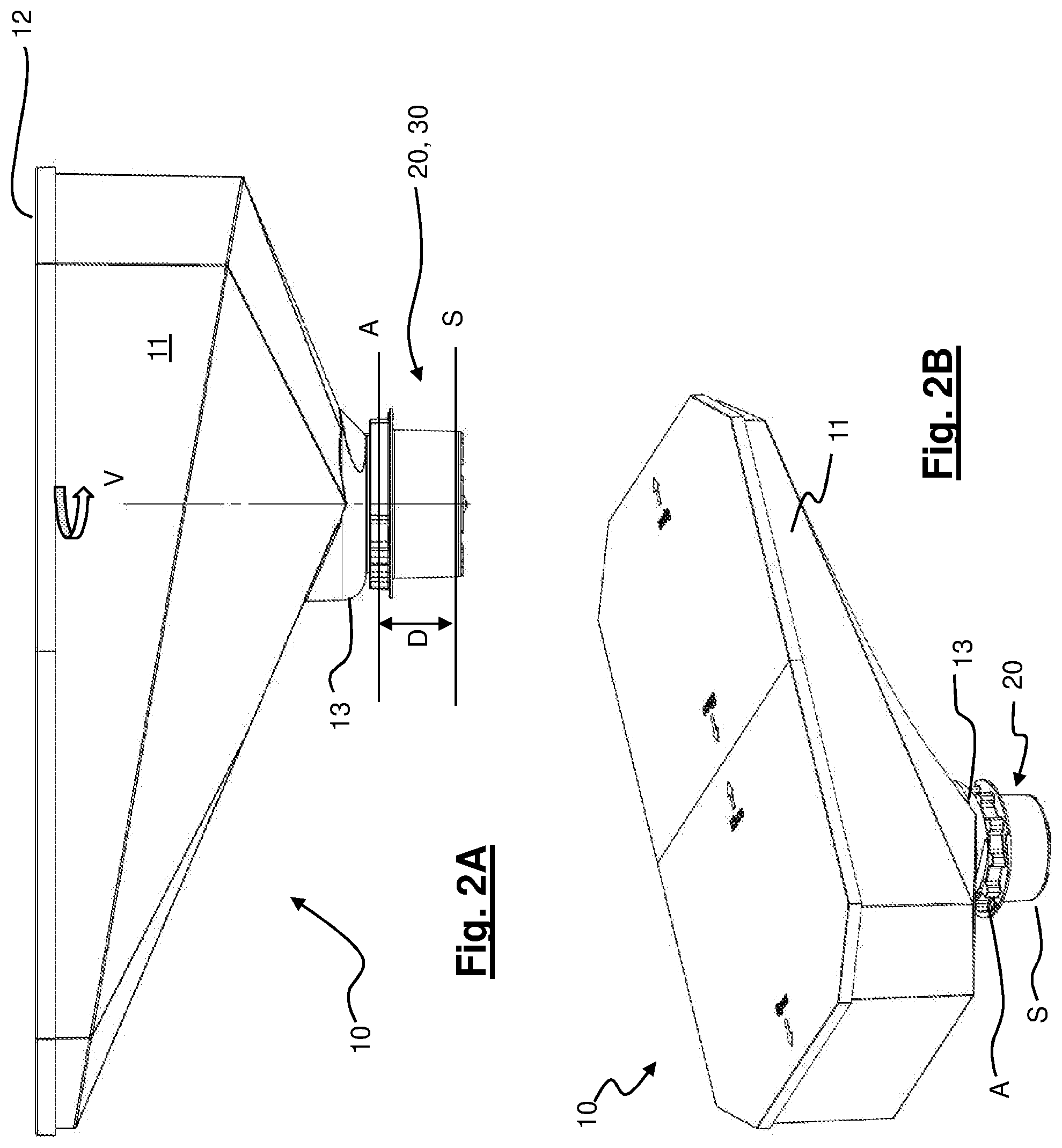 Patent US12551059 Figure 2 – Hopper for coffee grinder machine equipped with a lower closure device to save beans and coffee grinder machine equipped with this hopper