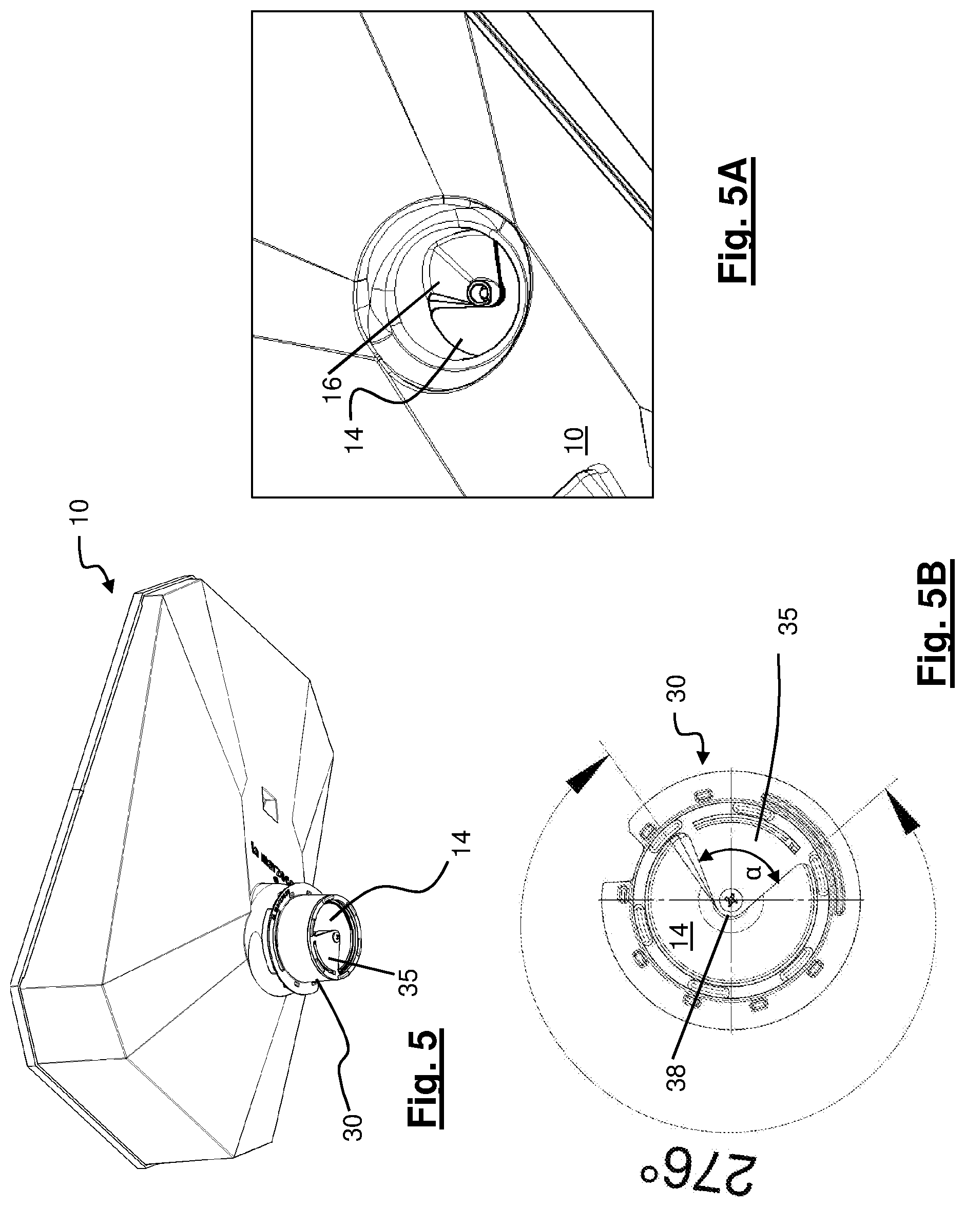 Patent US12551059 Figure 5 – Hopper for coffee grinder machine equipped with a lower closure device to save beans and coffee grinder machine equipped with this hopper