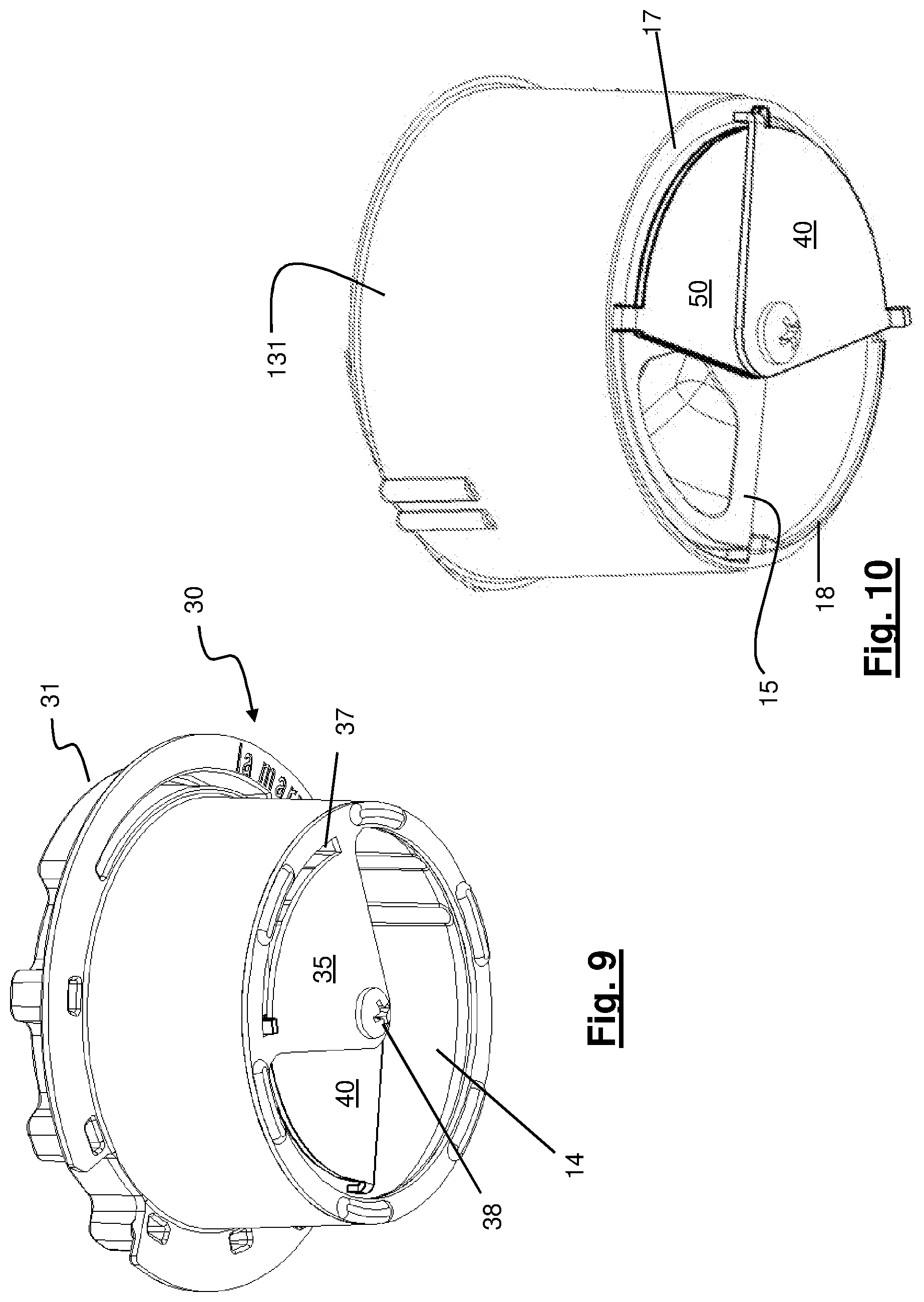 Patent US12551059 Figure 8 – Hopper for coffee grinder machine equipped with a lower closure device to save beans and coffee grinder machine equipped with this hopper