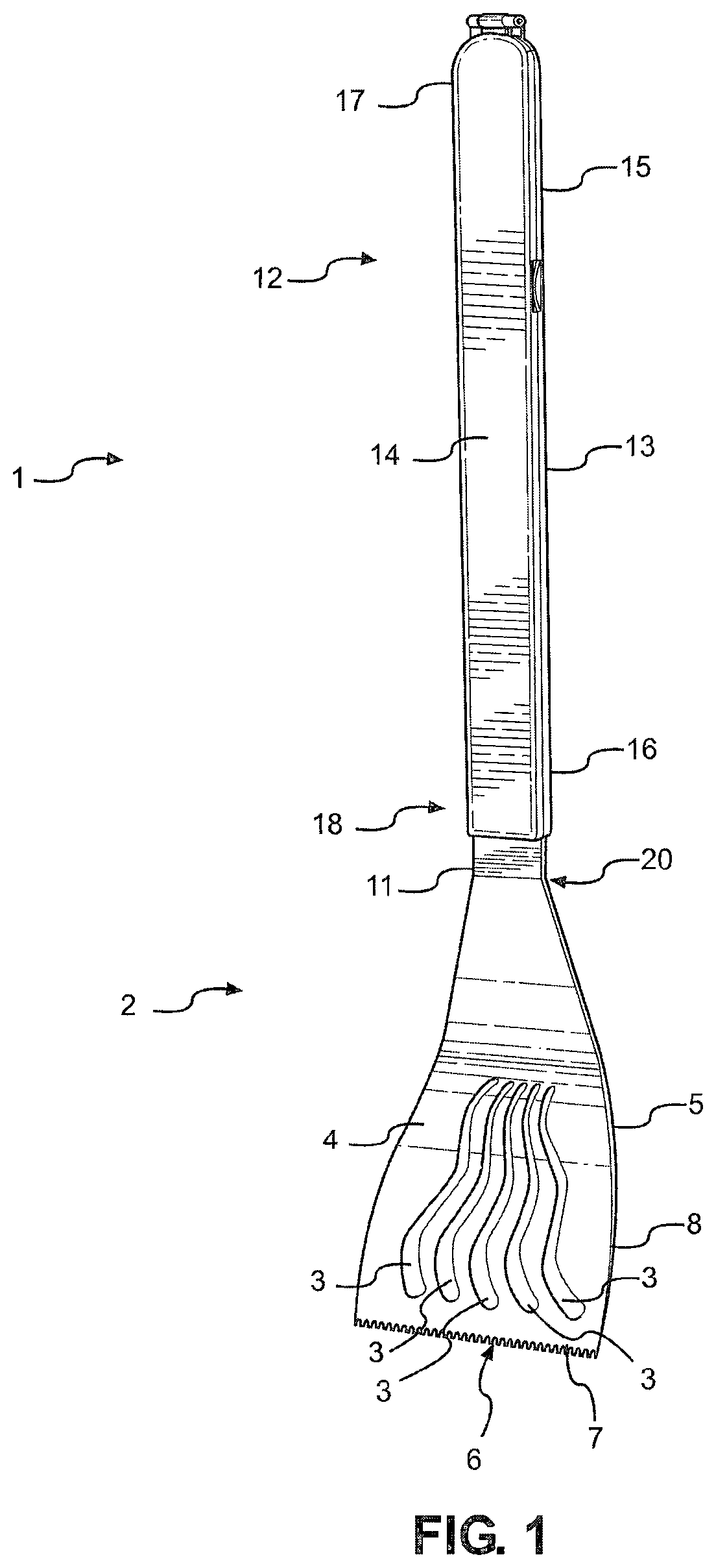 Patent US12551063 Figure 1 – Handle for barbecue tools and for other implements