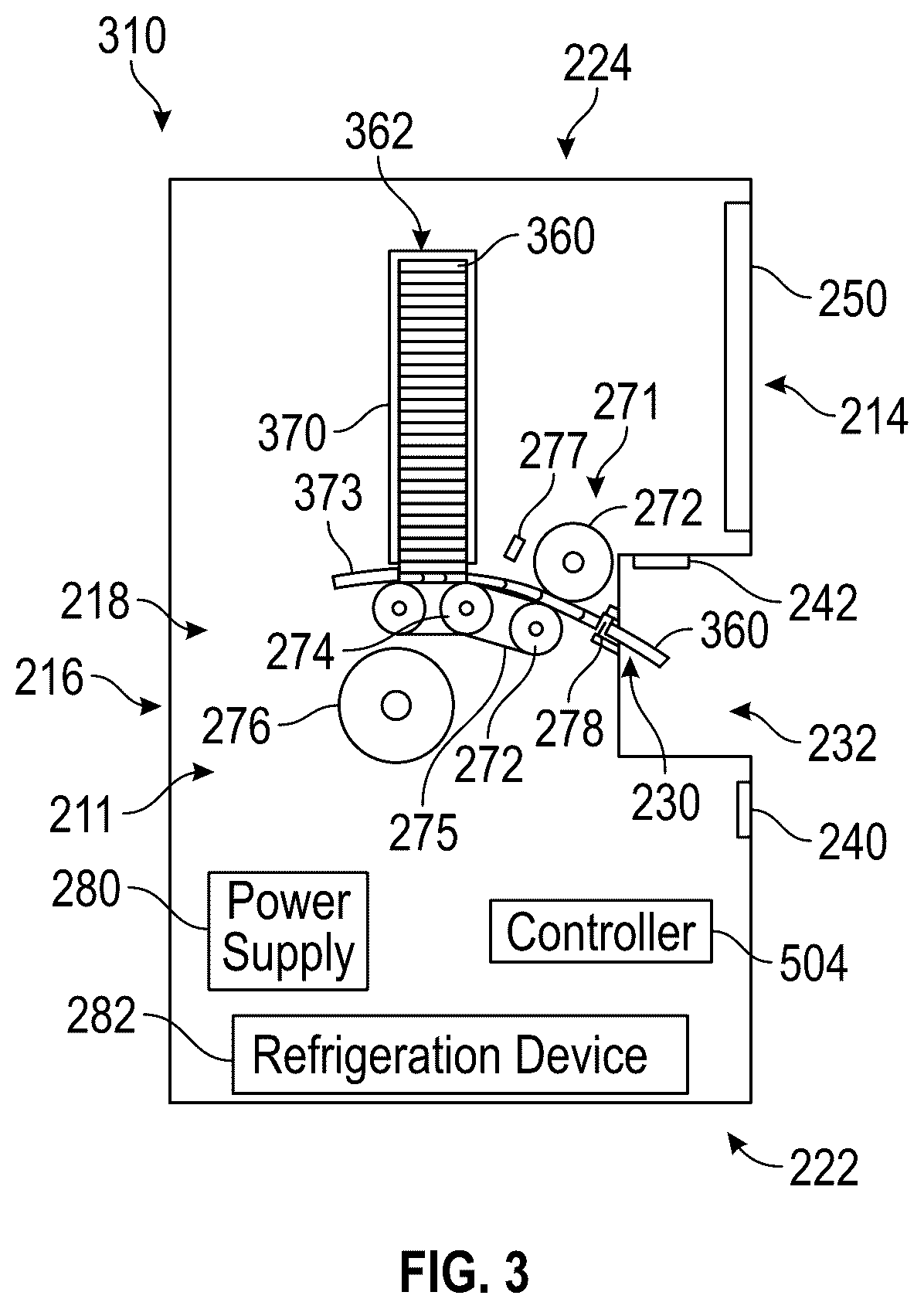 Patent US12551064 Figure 4 – Touchless food dispenser