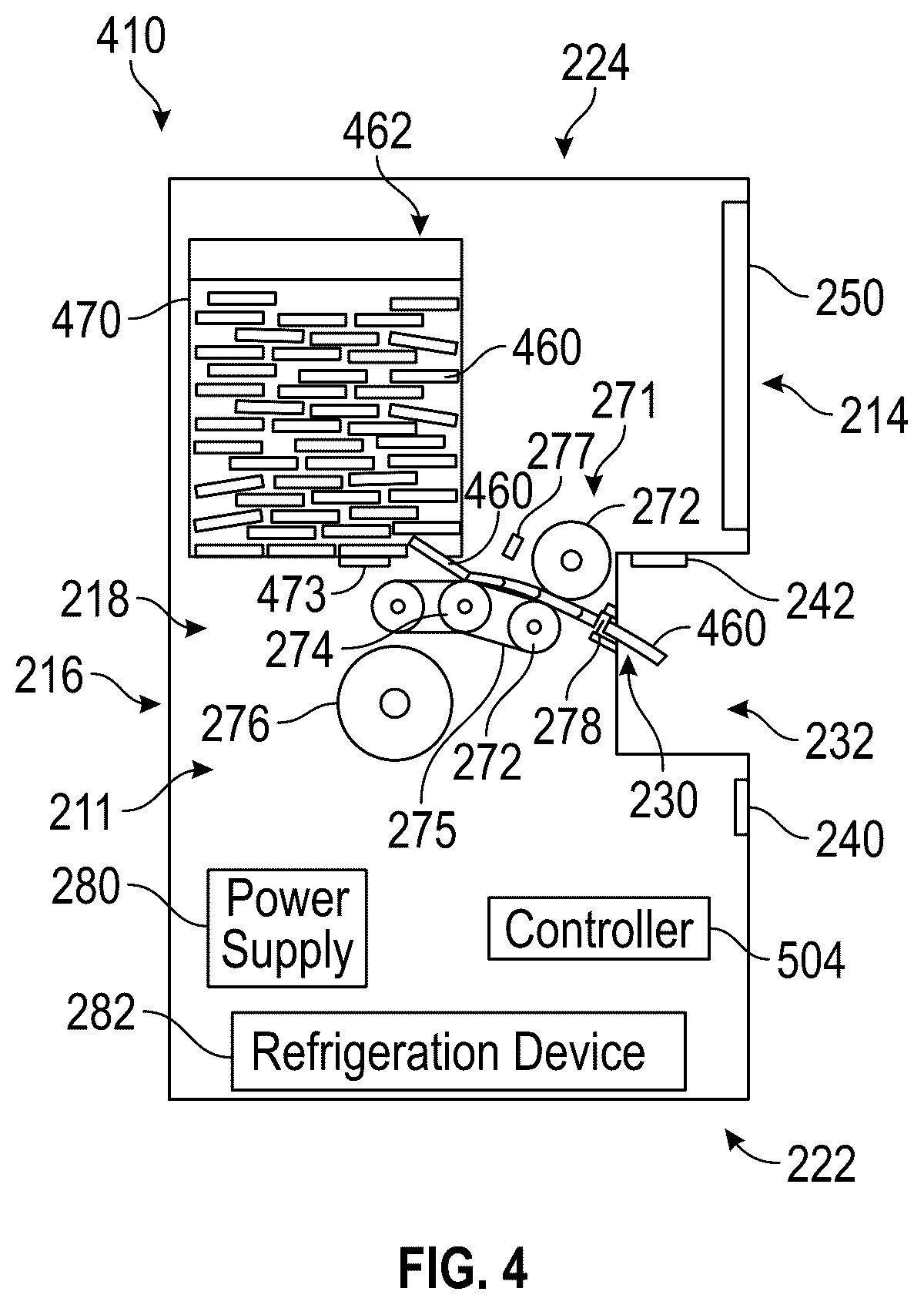 Patent US12551064 Figure 5 – Touchless food dispenser