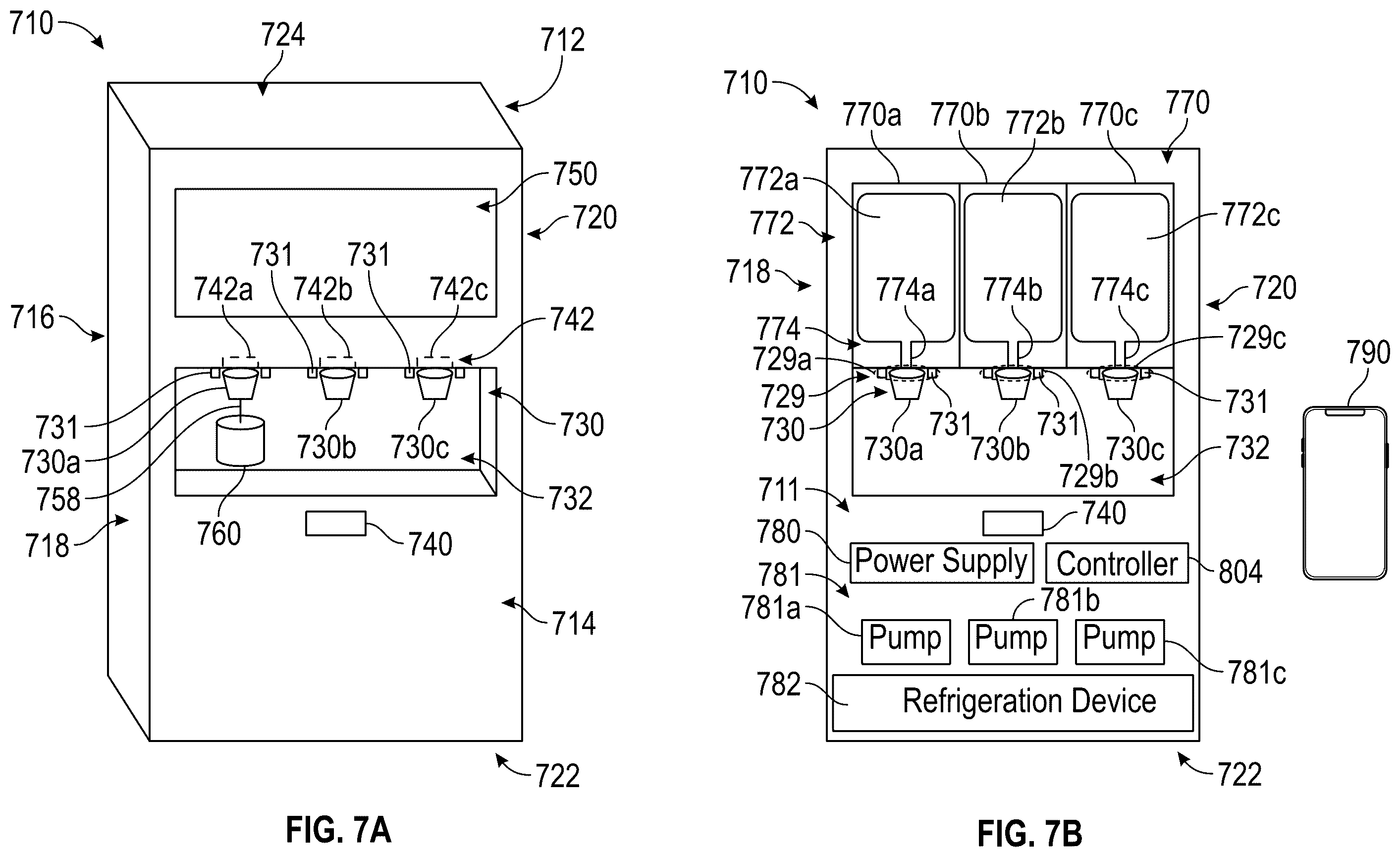 Patent US12551064 Figure 8 – Touchless food dispenser