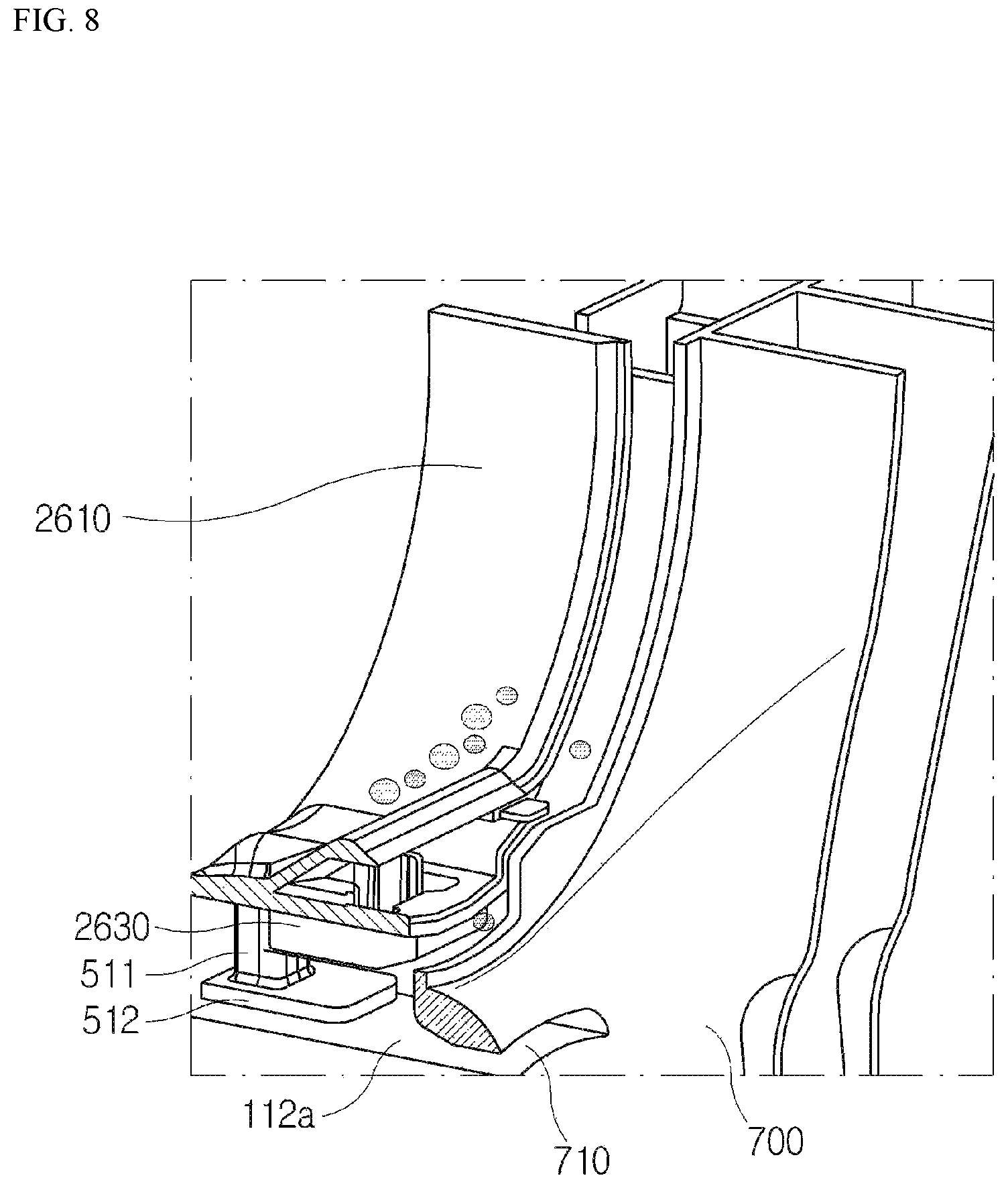 Patent US12551071 Figure 8 – Cleaner system