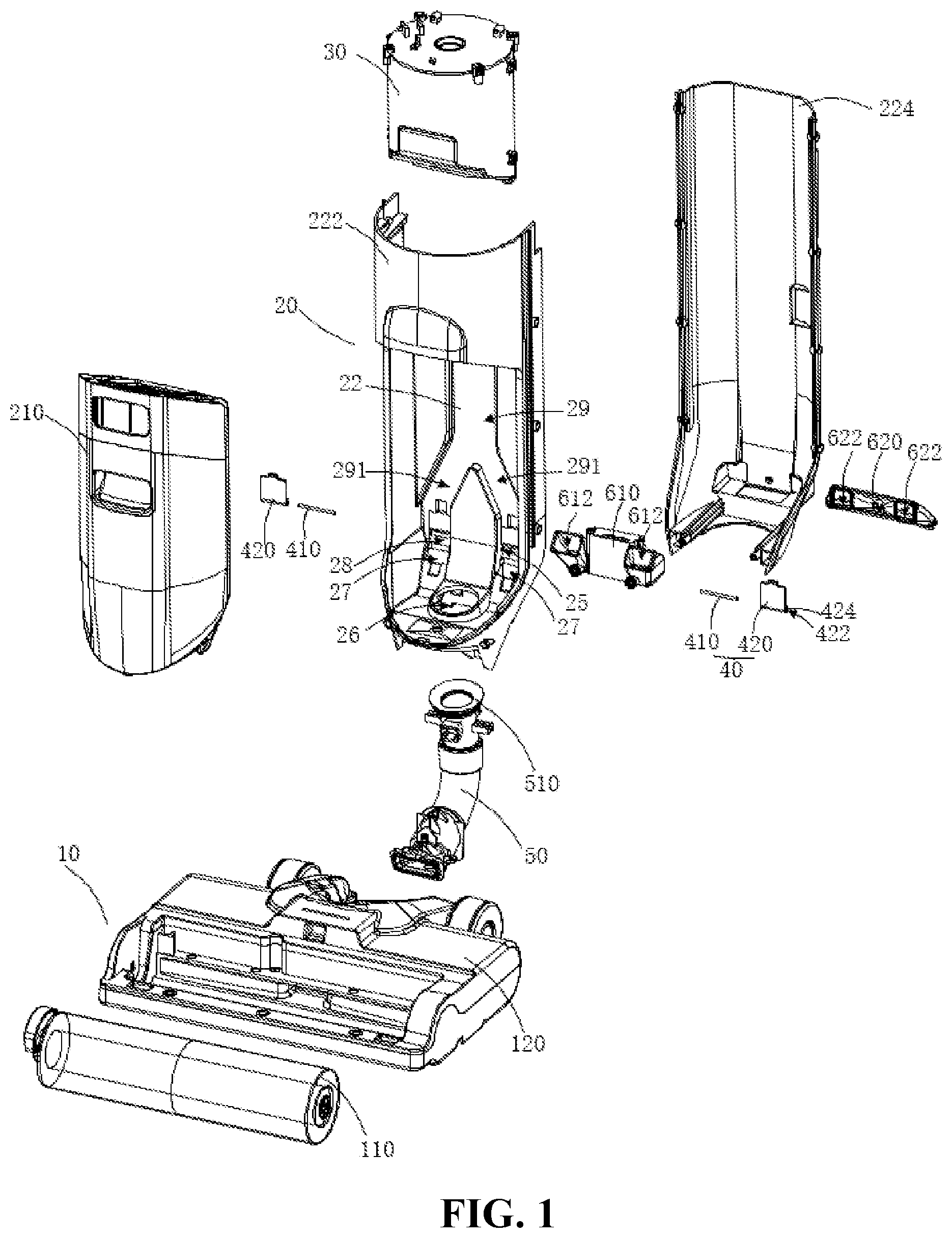 Patent US12551073 Figure 1 – Ground cleaning device