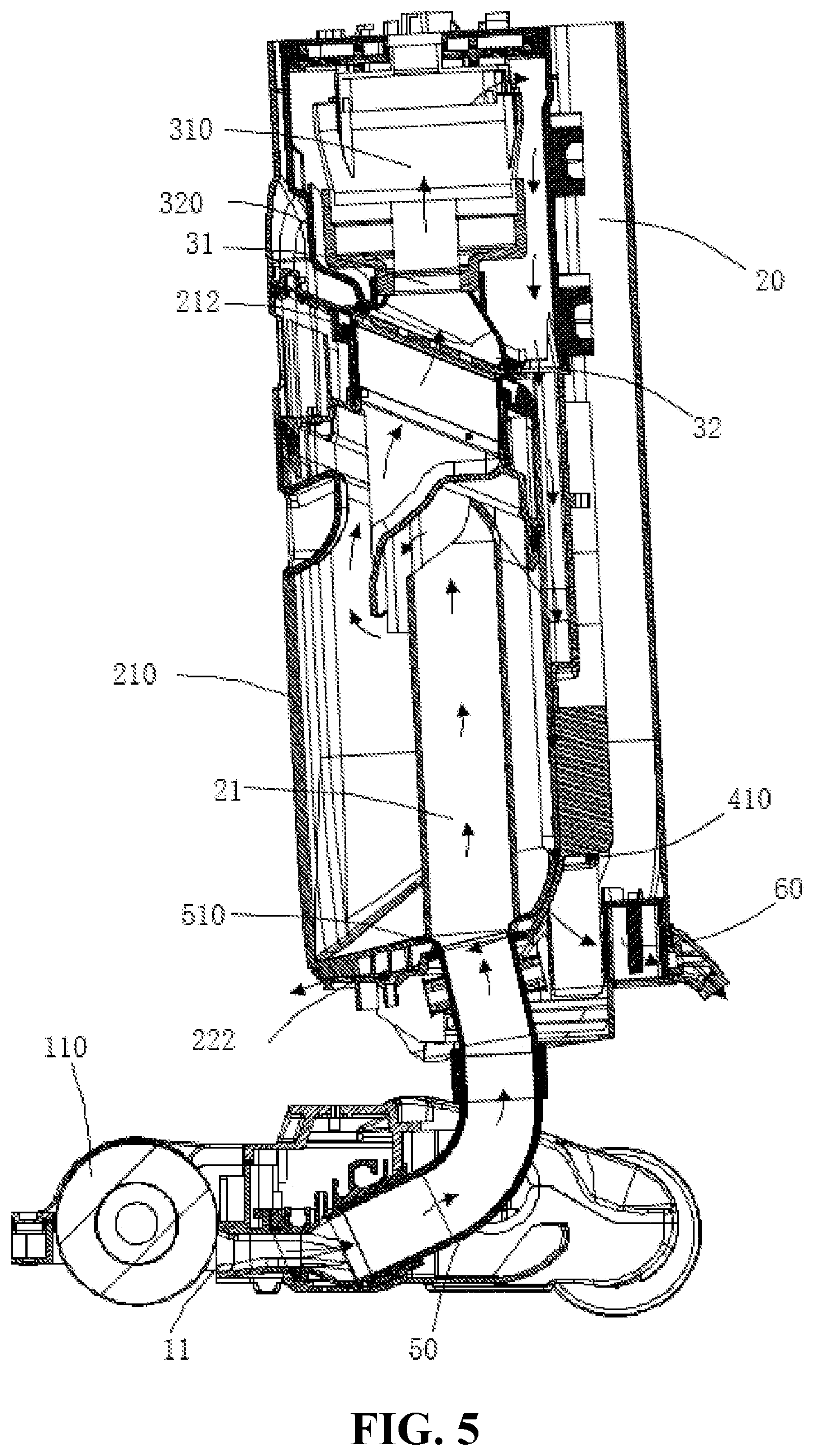 Patent US12551073 Figure 5 – Ground cleaning device
