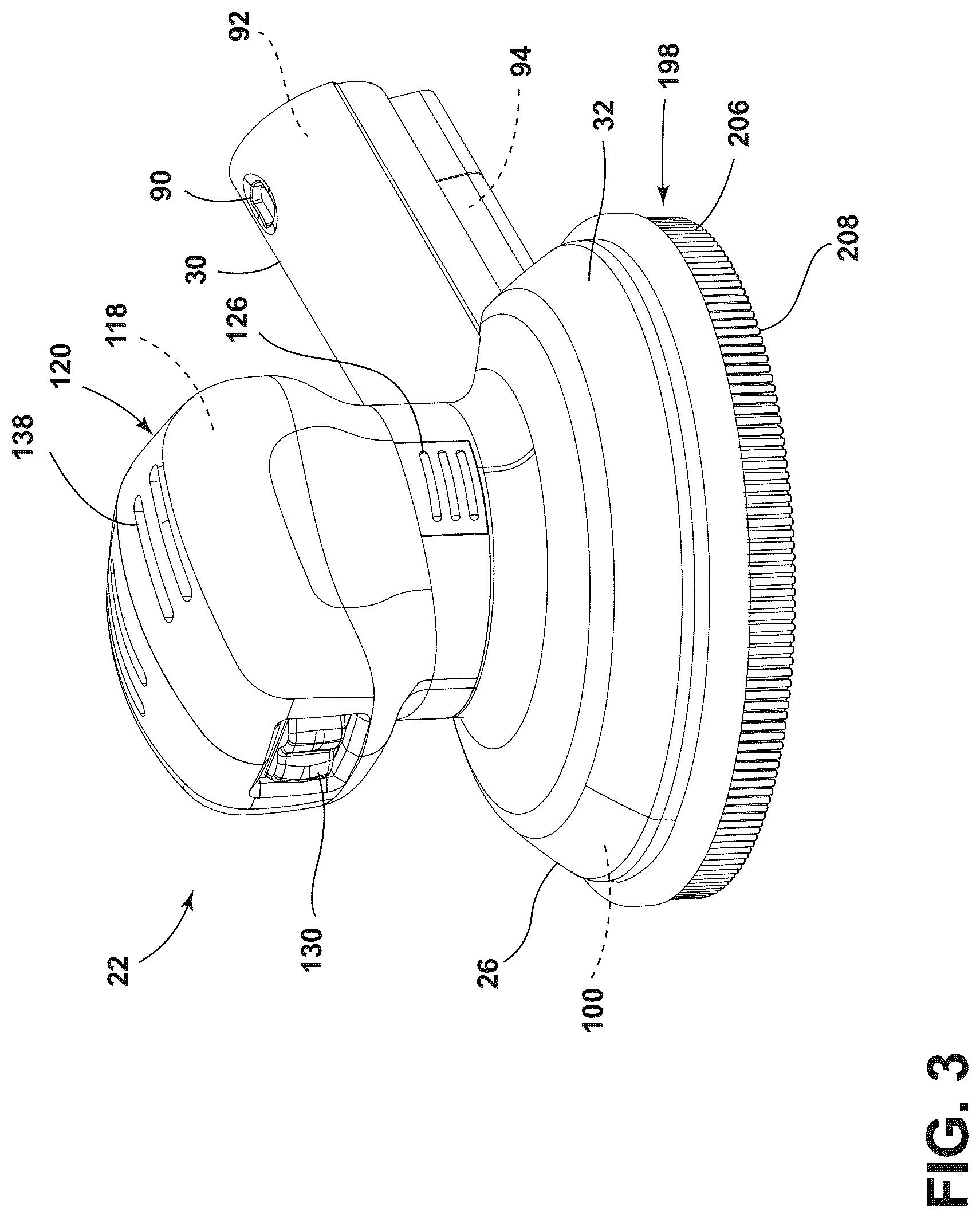 Patent US12551076 Figure 3 – Cleaning apparatus rotary scrubbing tool