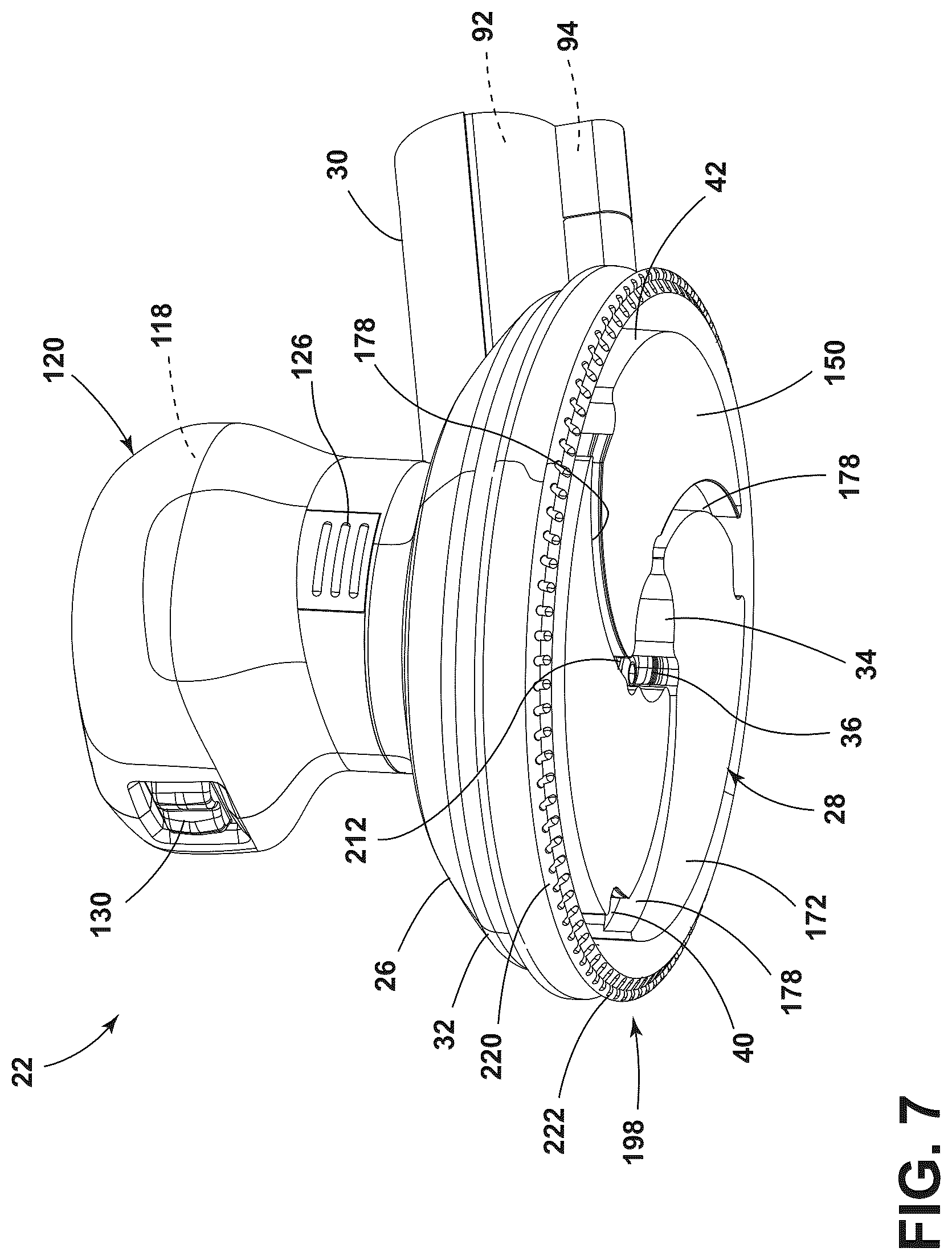 Patent US12551076 Figure 7 – Cleaning apparatus rotary scrubbing tool