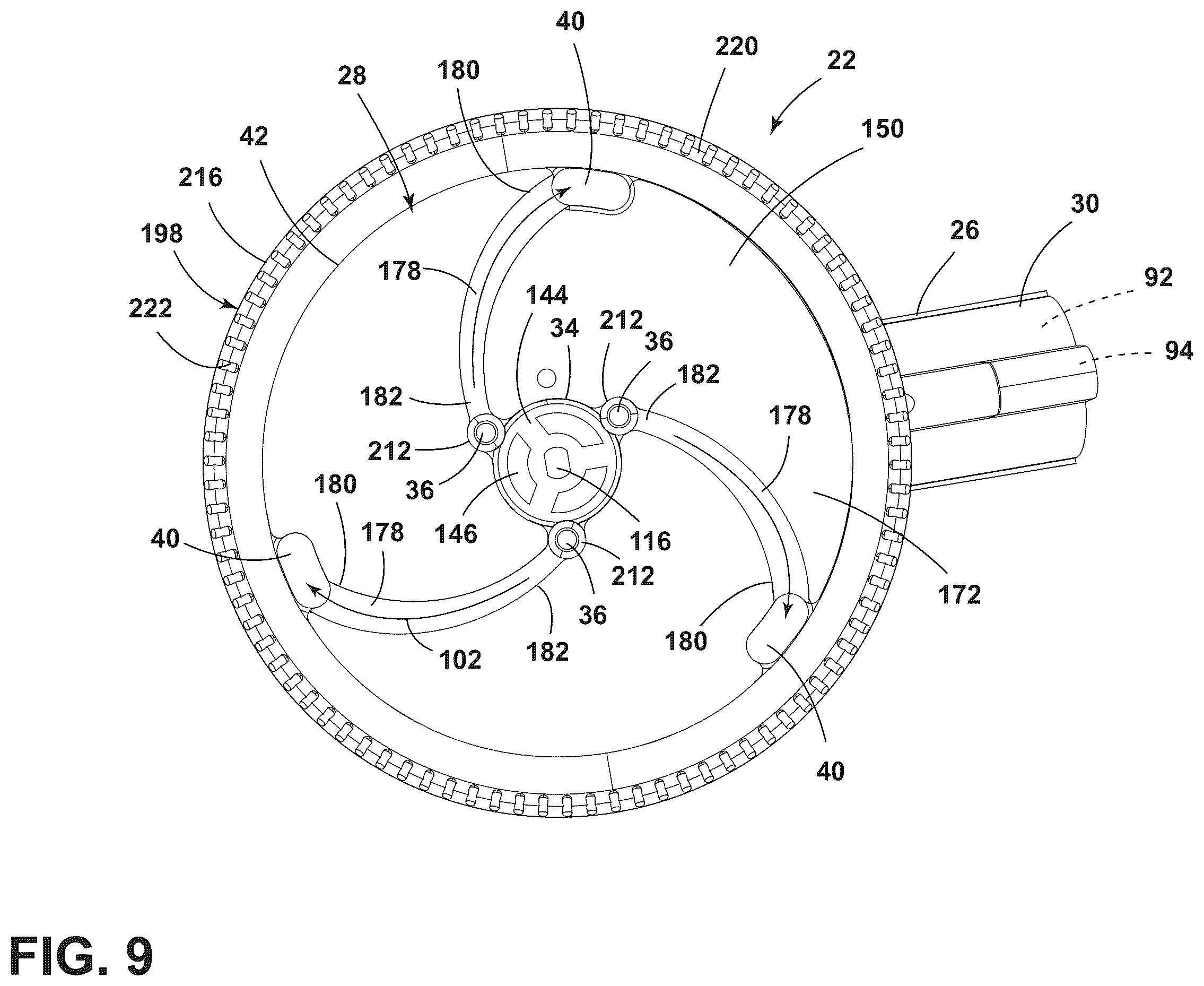 Patent US12551076 Figure 9 – Cleaning apparatus rotary scrubbing tool