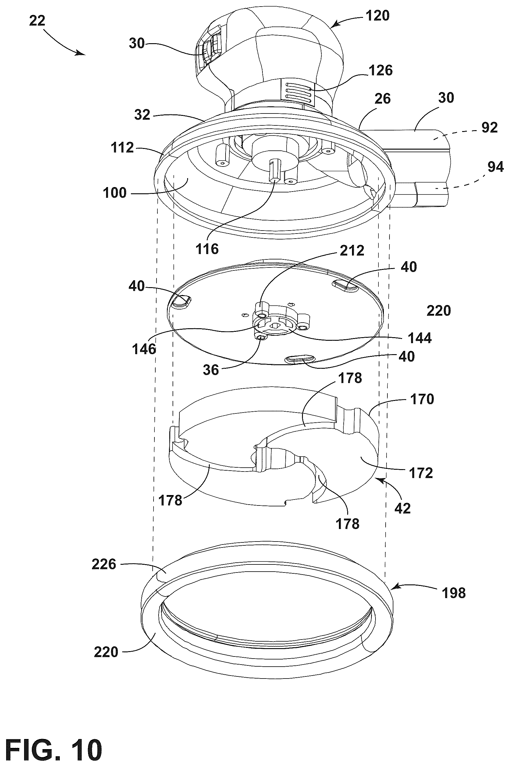 Patent US12551076 Figure 10 – Cleaning apparatus rotary scrubbing tool