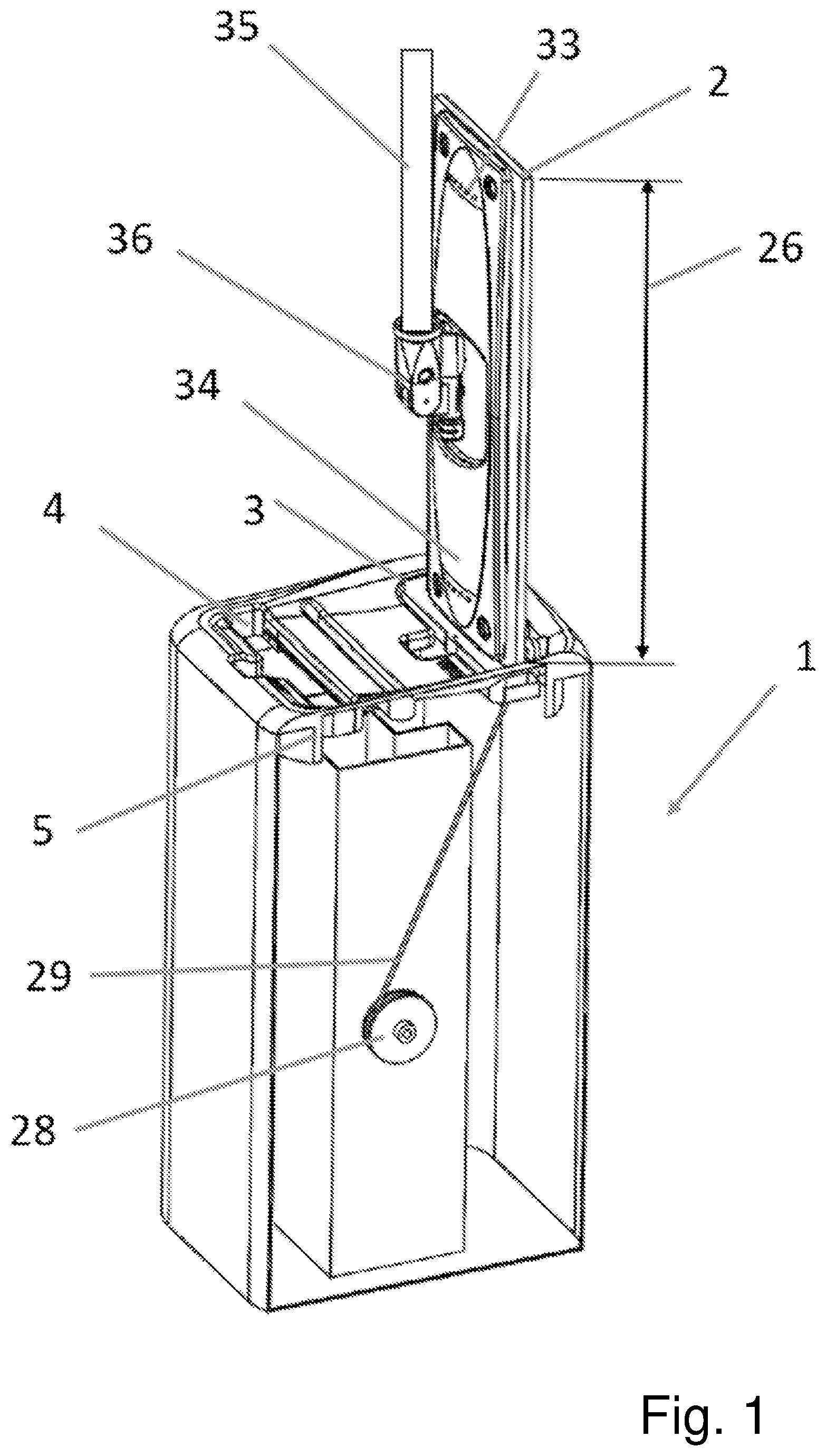 Patent US12551079 Figure 1 – Combined cleaning and wringing system for a mopping device
