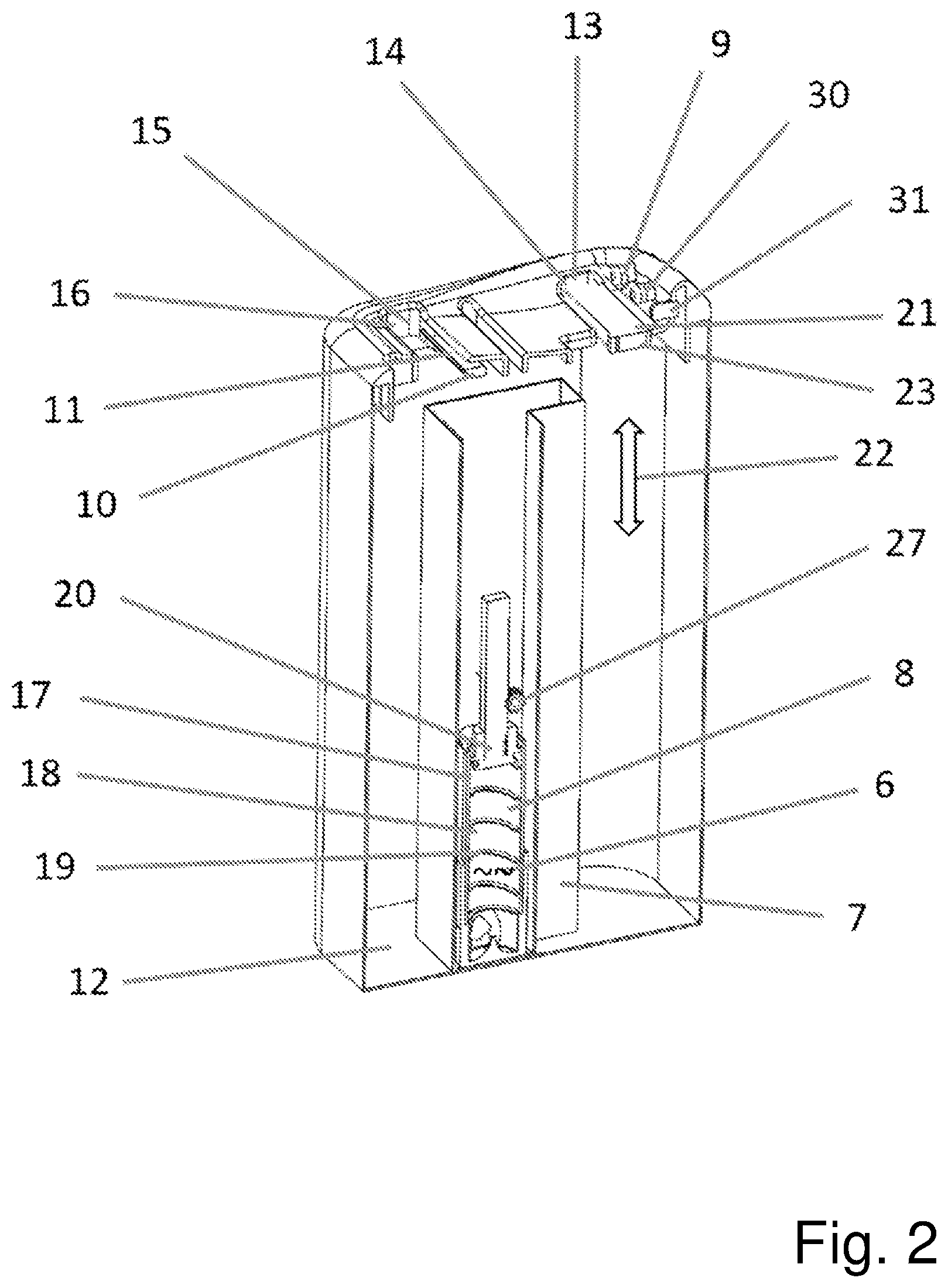 Patent US12551079 Figure 2 – Combined cleaning and wringing system for a mopping device
