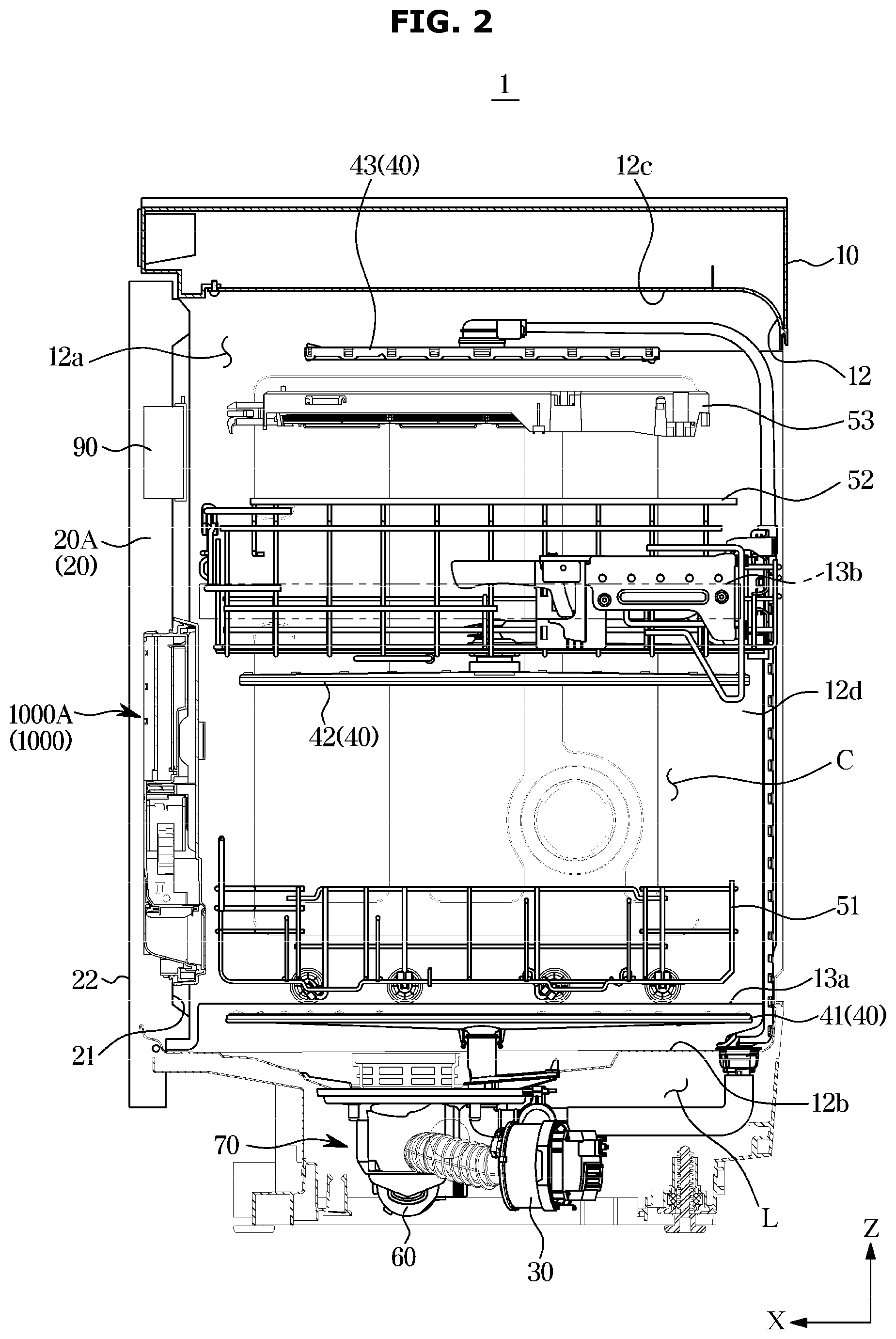 Patent US12551081 Figure 2 – Dishwasher and control method thereof