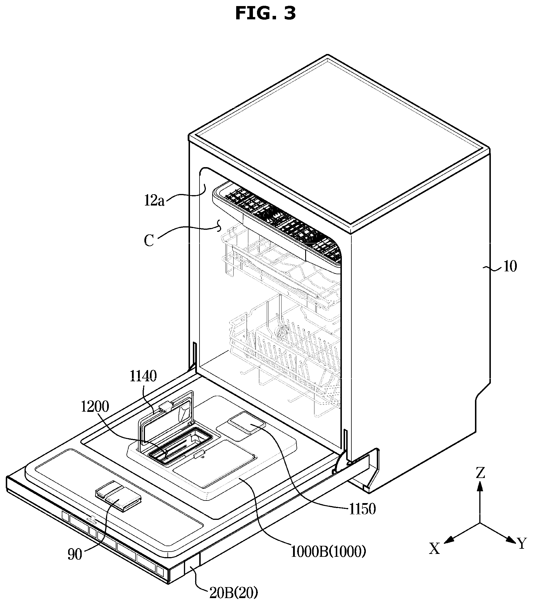 Patent US12551081 Figure 3 – Dishwasher and control method thereof