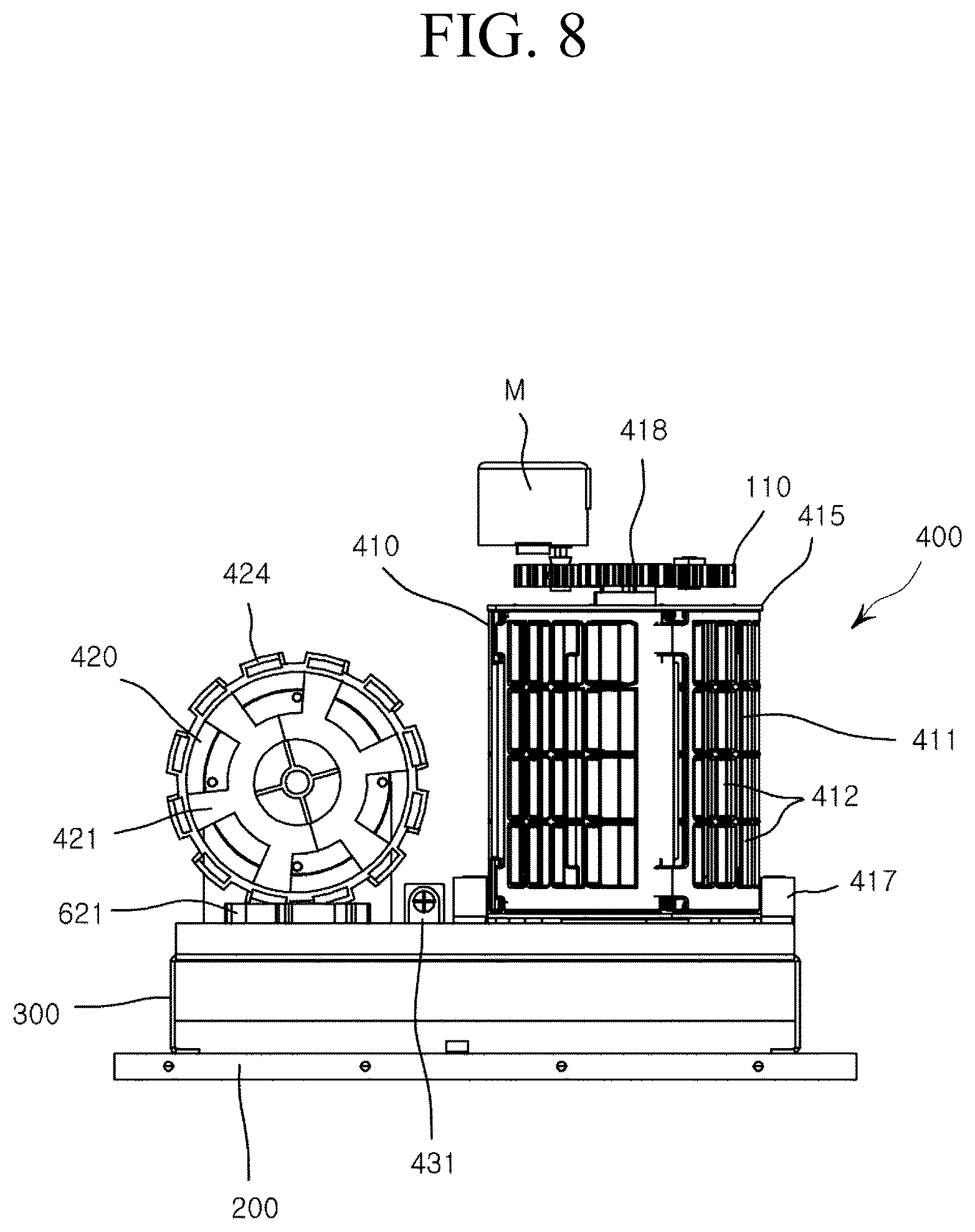 Patent US12551082 Figure 8 – Tumbler cleaner