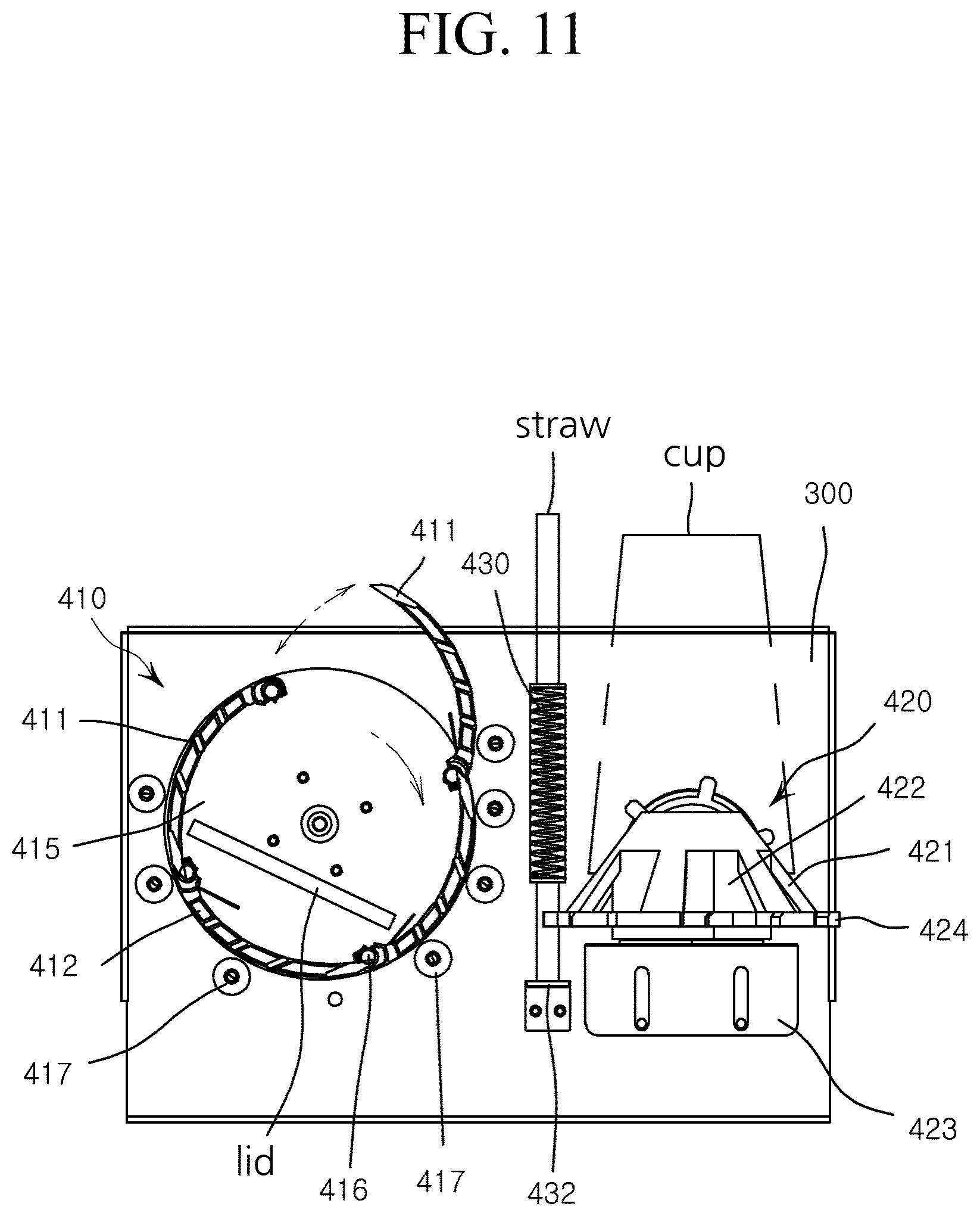 Patent US12551082 Figure 11 – Tumbler cleaner