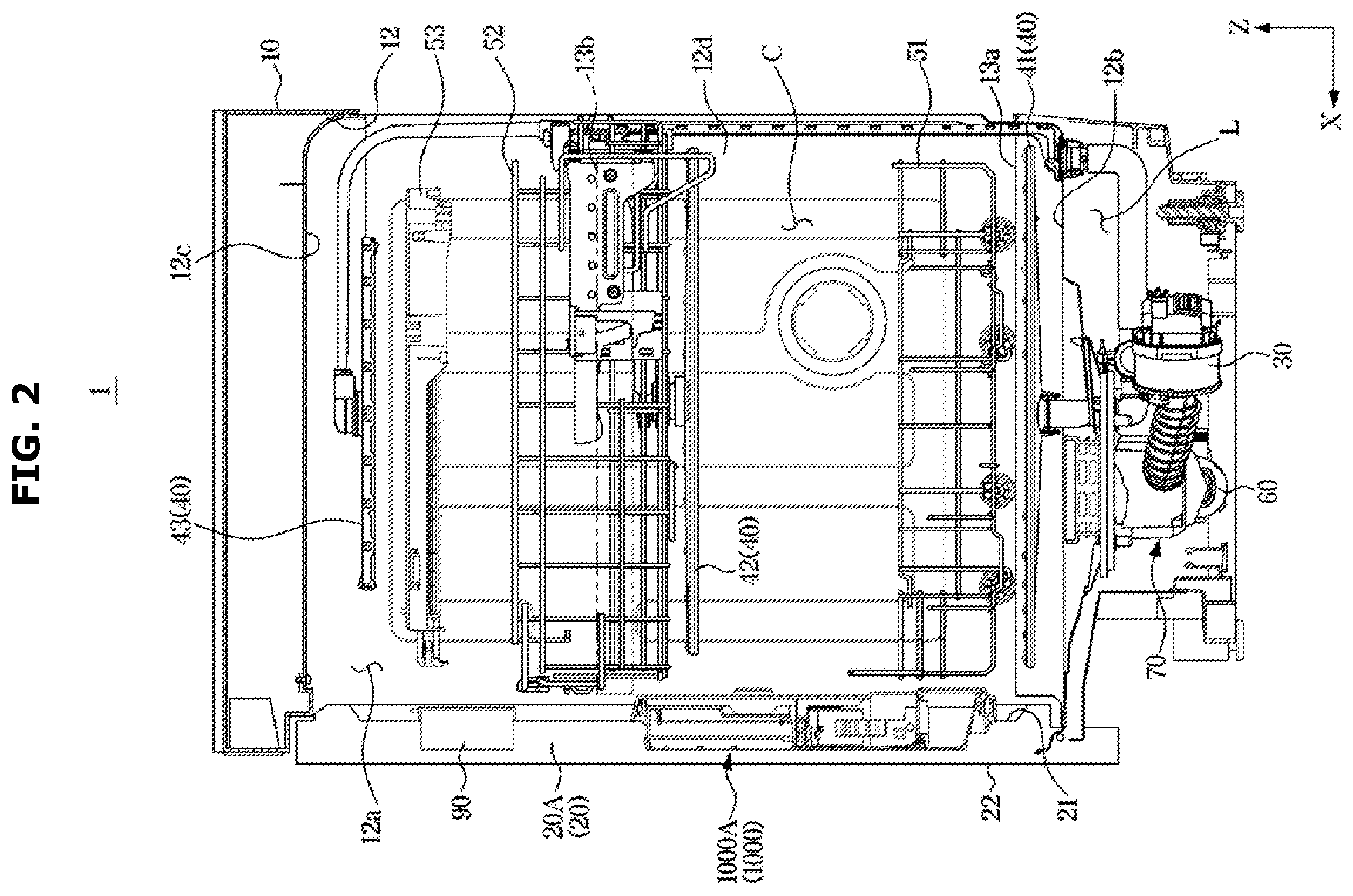 Patent US12551085 Figure 2 – Dishwasher