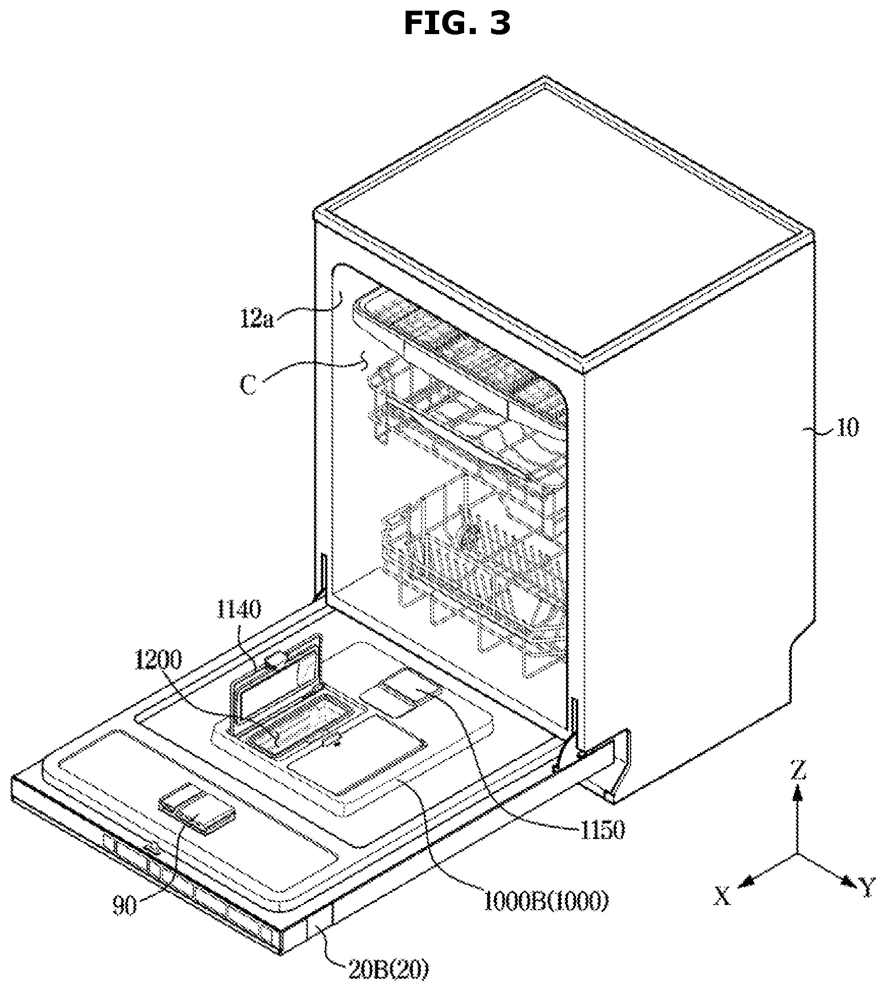 Patent US12551085 Figure 3 – Dishwasher