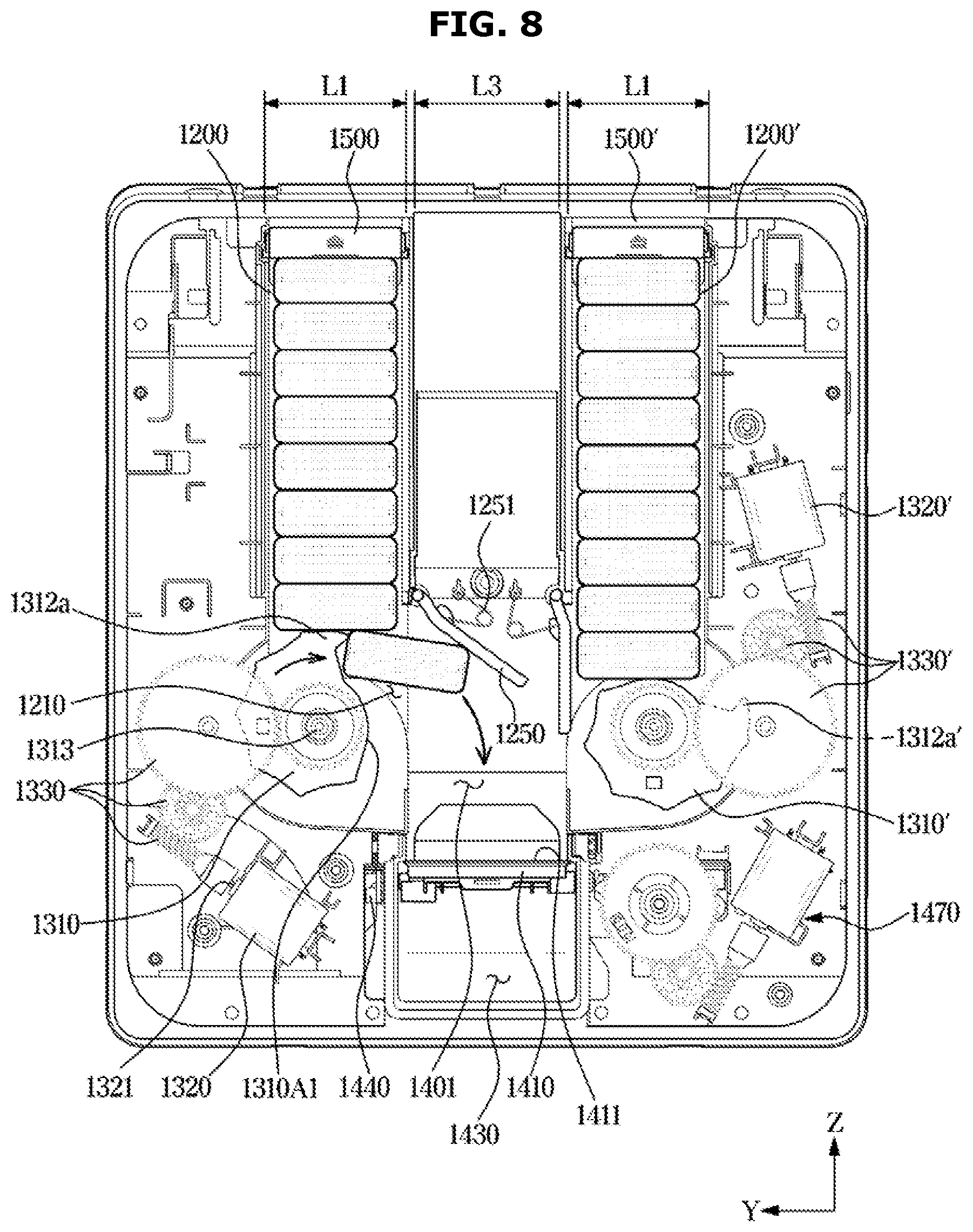 Patent US12551085 Figure 8 – Dishwasher