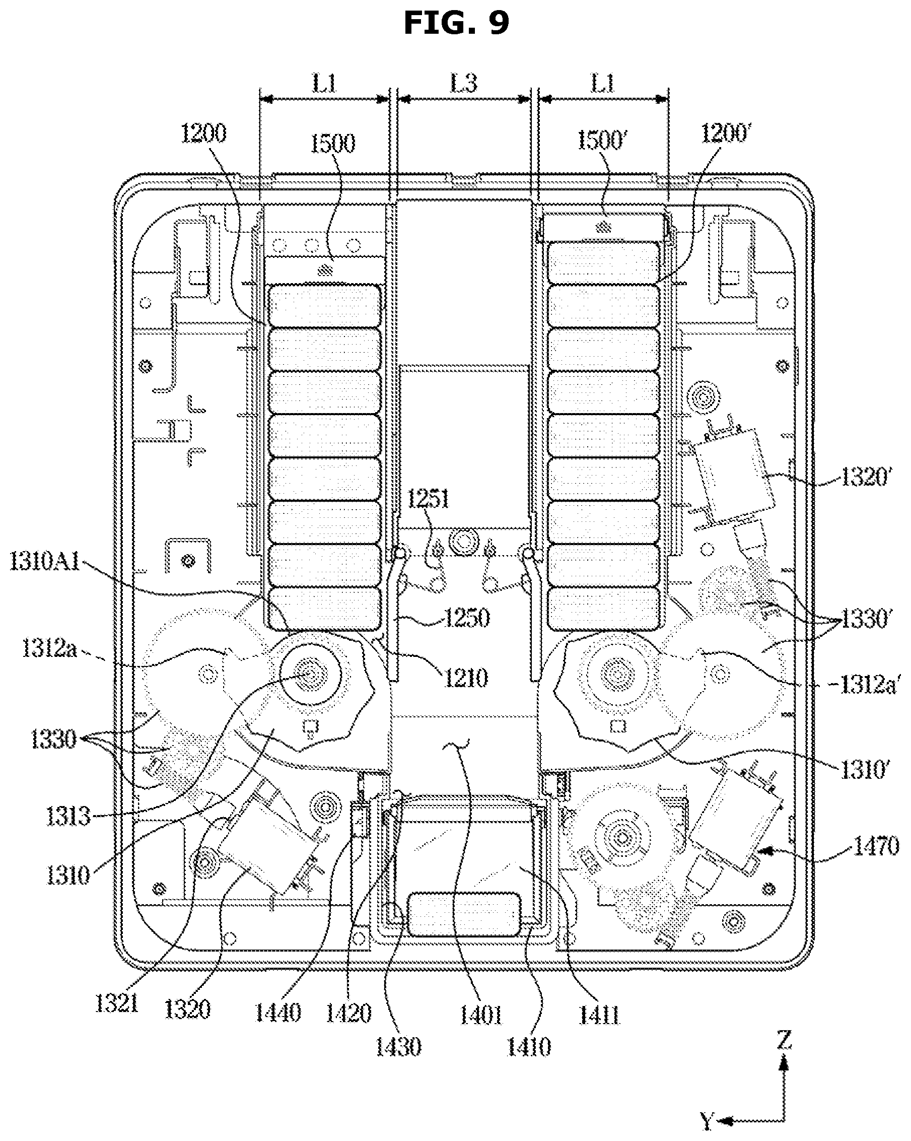 Patent US12551085 Figure 9 – Dishwasher