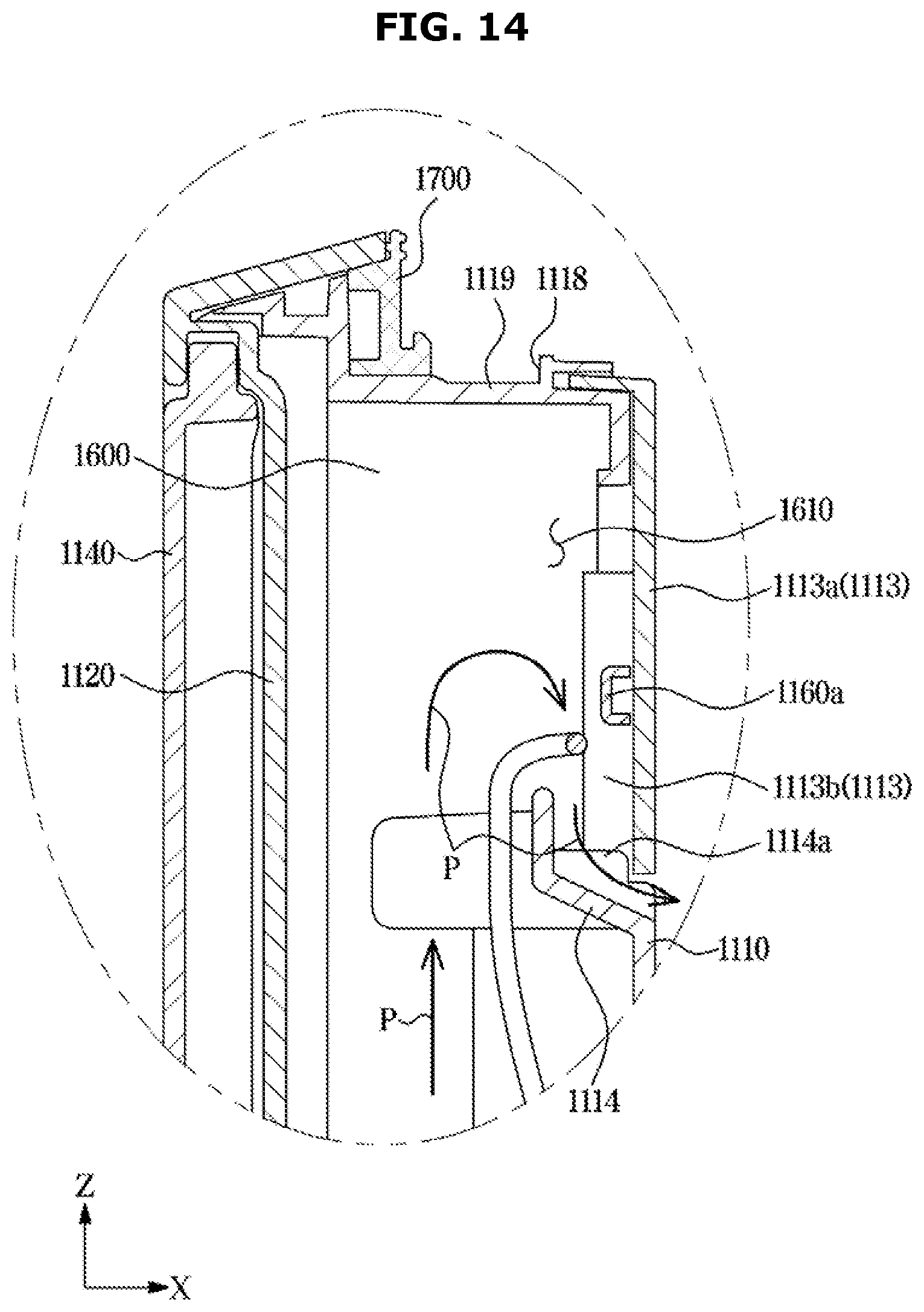 Patent US12551085 Figure 14 – Dishwasher