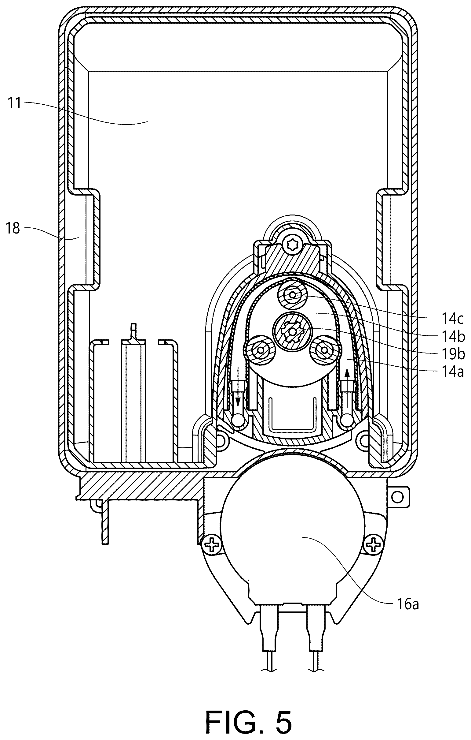 Patent US12551086 Figure 6 – Dishwasher detergent dispenser arrangement