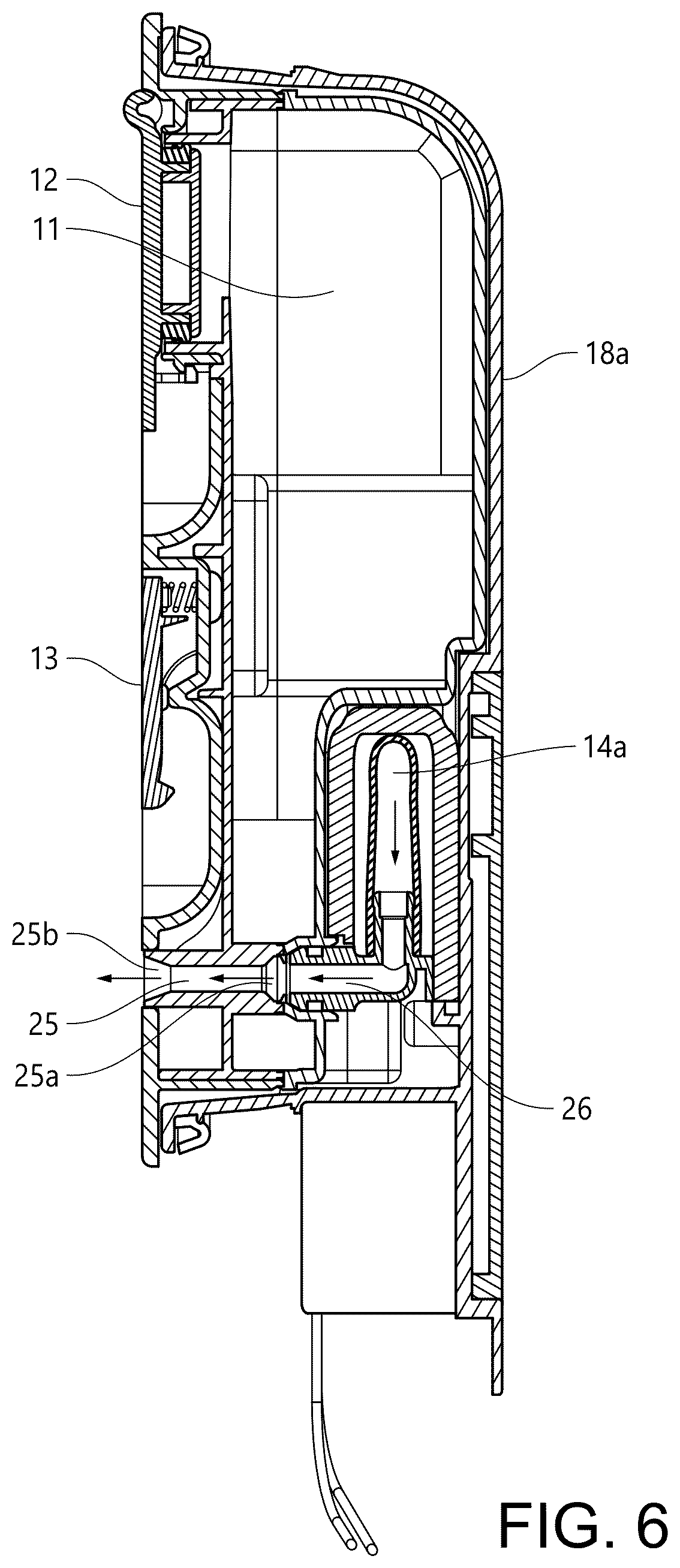 Patent US12551086 Figure 7 – Dishwasher detergent dispenser arrangement