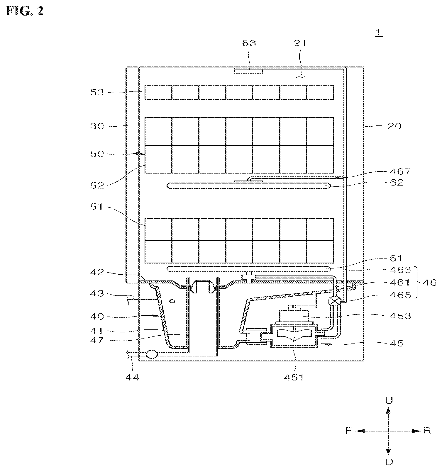 Patent US12551087 Figure 2 – Dishwasher