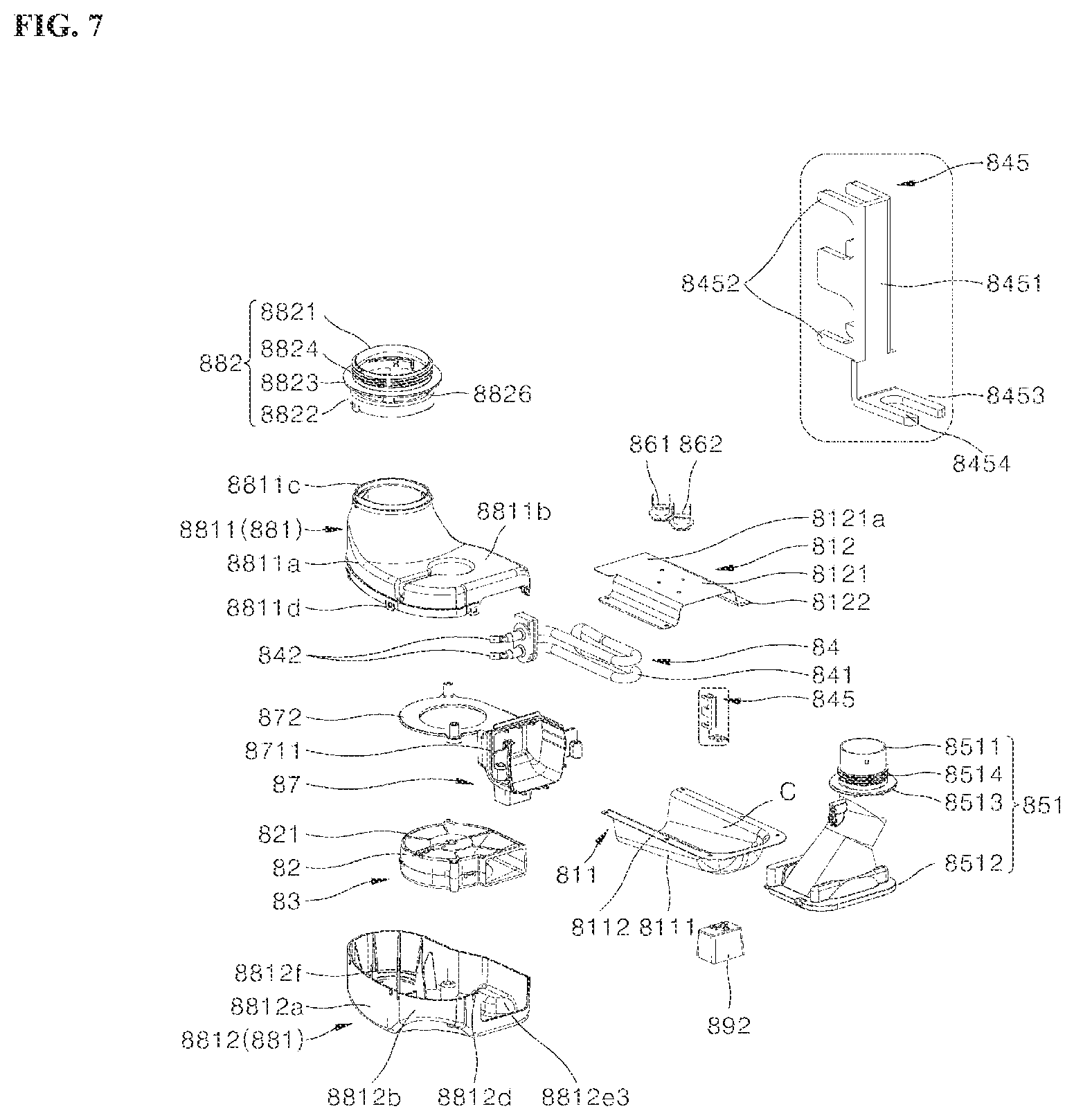 Patent US12551087 Figure 7 – Dishwasher