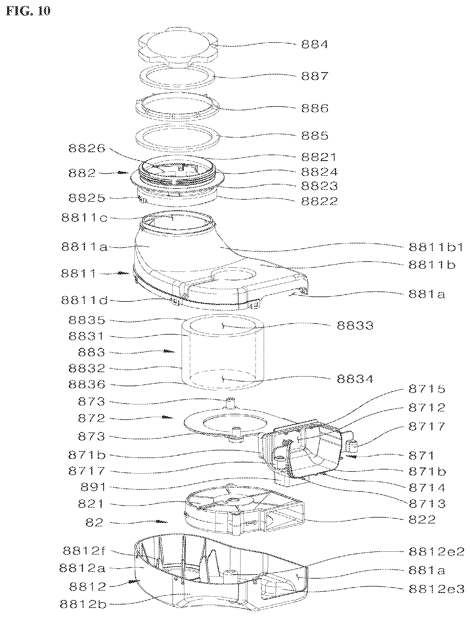 Patent US12551087 Figure 10 – Dishwasher