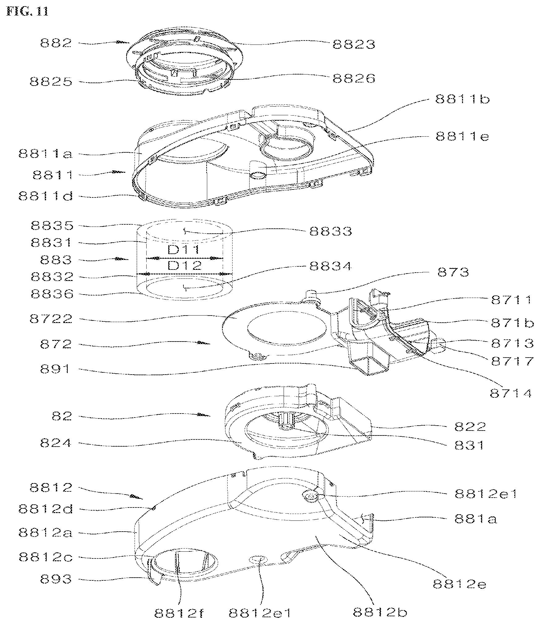 Patent US12551087 Figure 11 – Dishwasher