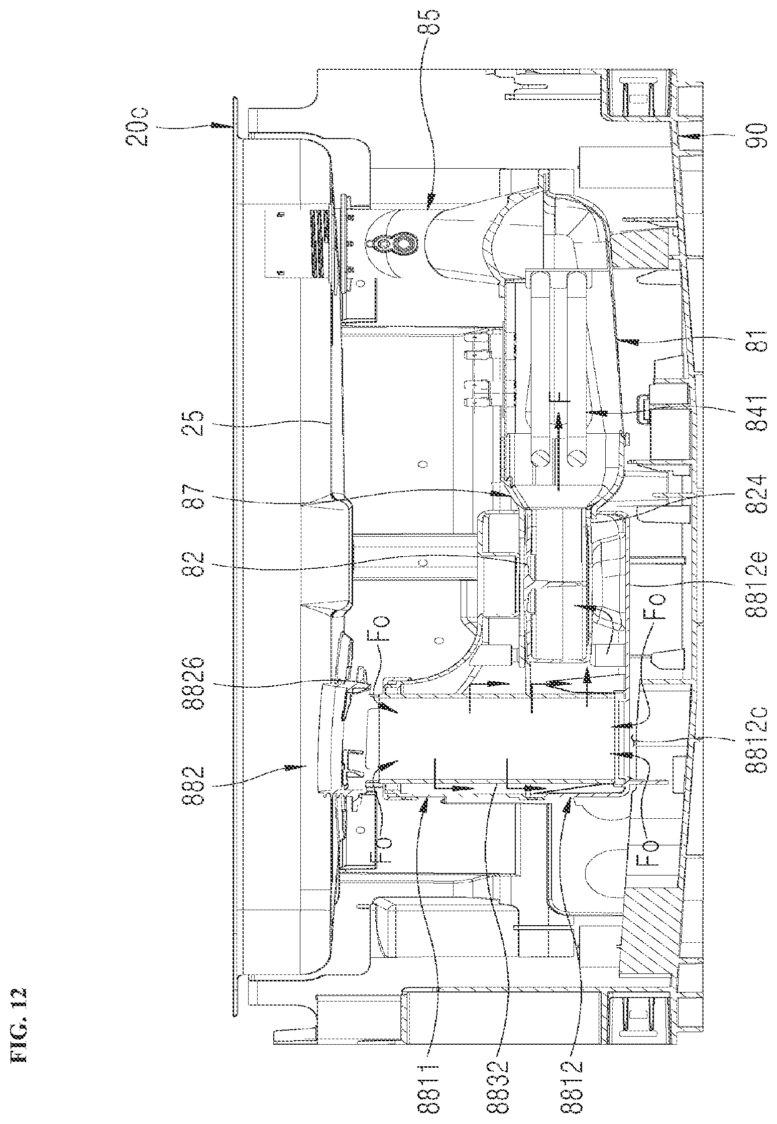 Patent US12551087 Figure 12 – Dishwasher