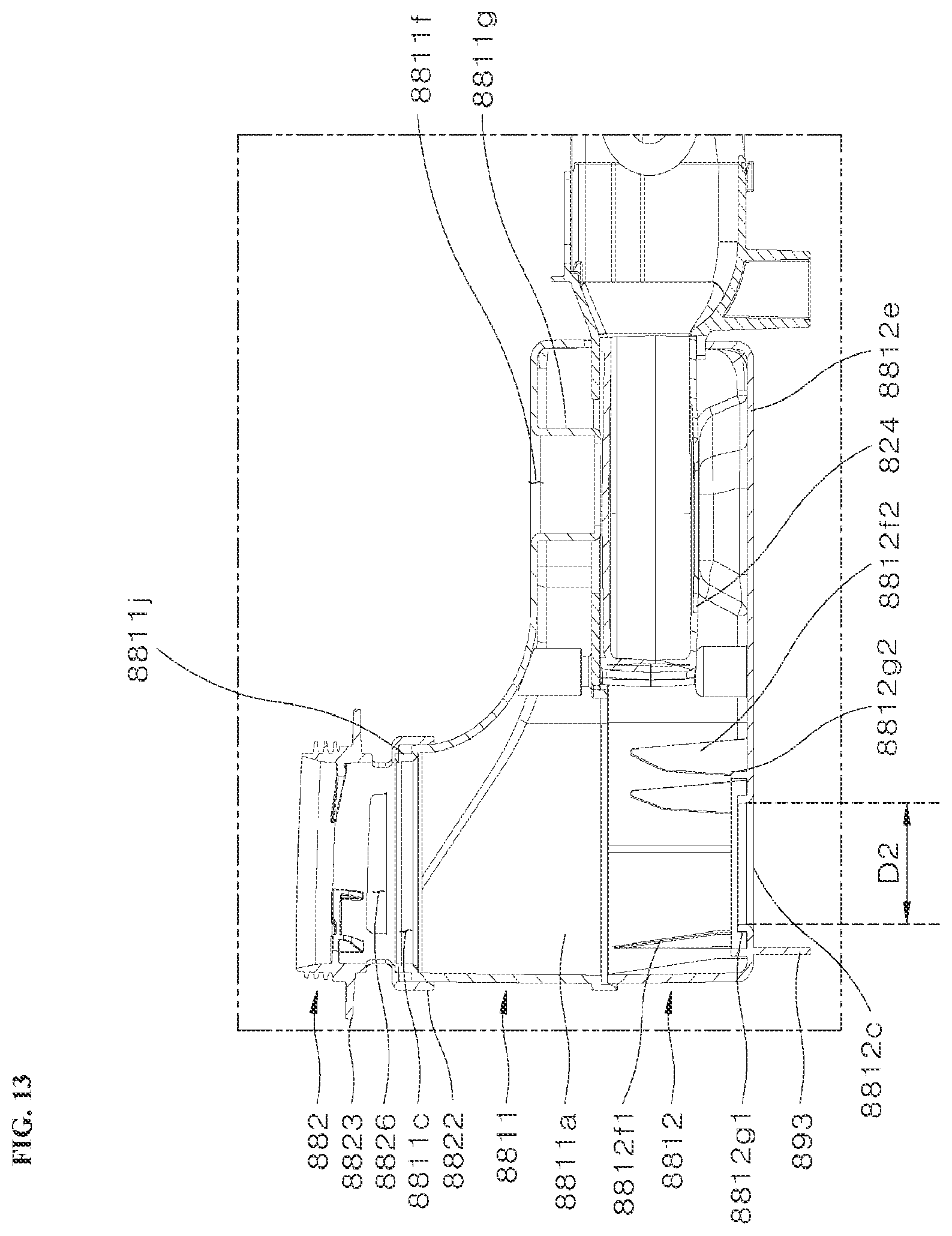 Patent US12551087 Figure 13 – Dishwasher