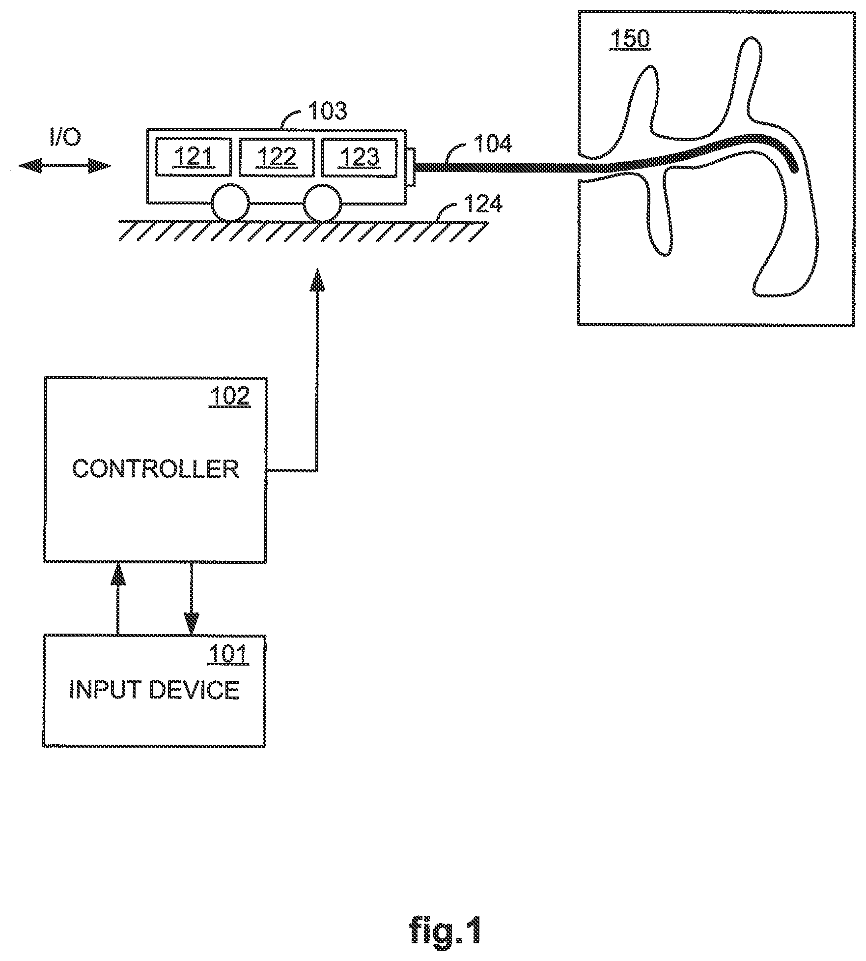 Patent US12551092 Figure 1 – Medical system with multiple operating modes for steering a medical instrument through linked body passages