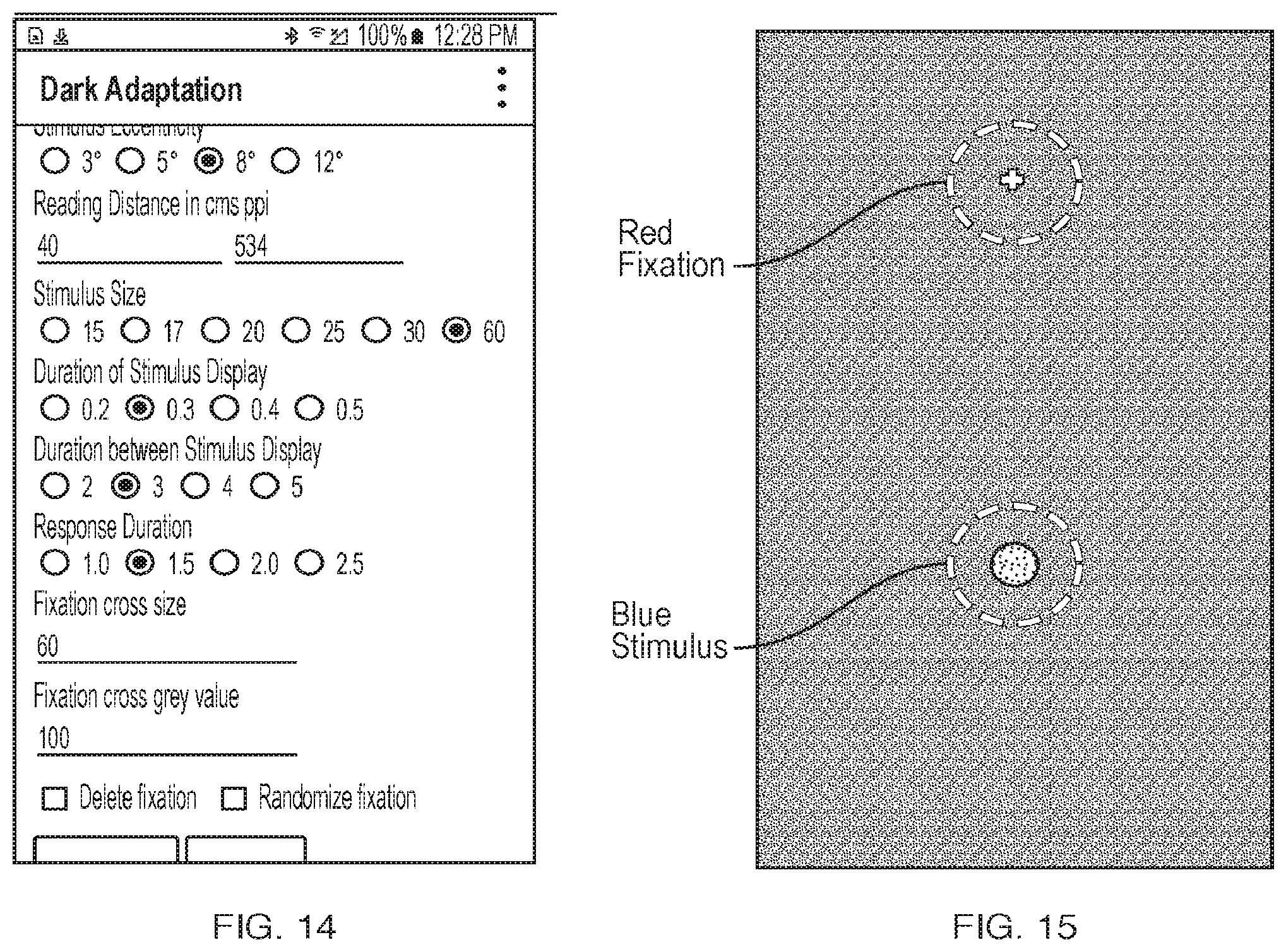 Patent US12551100 Figure 12 – Measuring dark adaptation