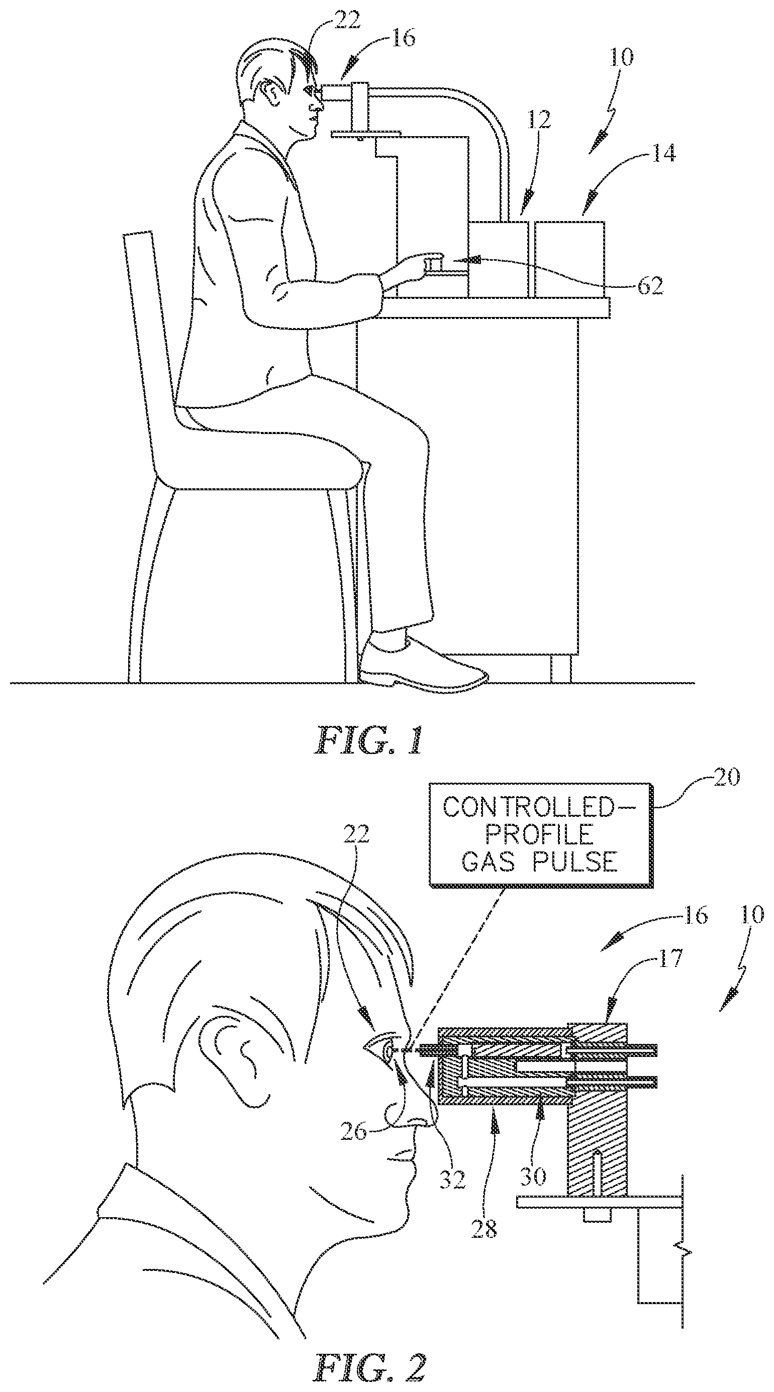 Patent US12551104 Figure 1 – Pneumatic esthesiometer with gas pulse-conditioner