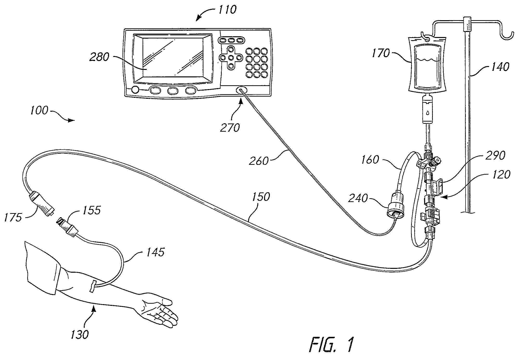 Patent US12551118 Figure 1 – Patient monitoring system with gatekeeper signal