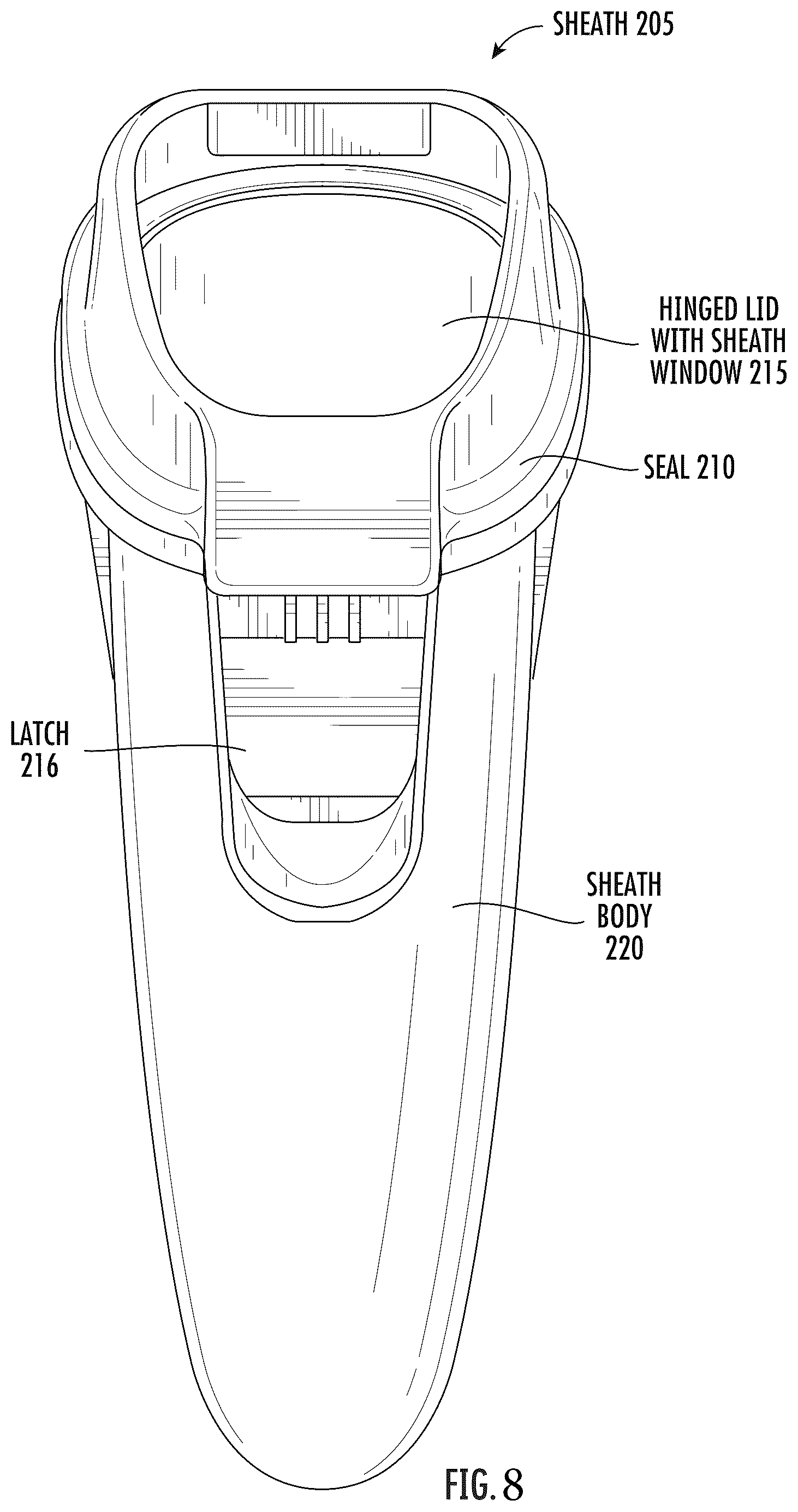 Patent US12551144 Figure 8 – Handheld oximeter with display of real-time and average measurement determination