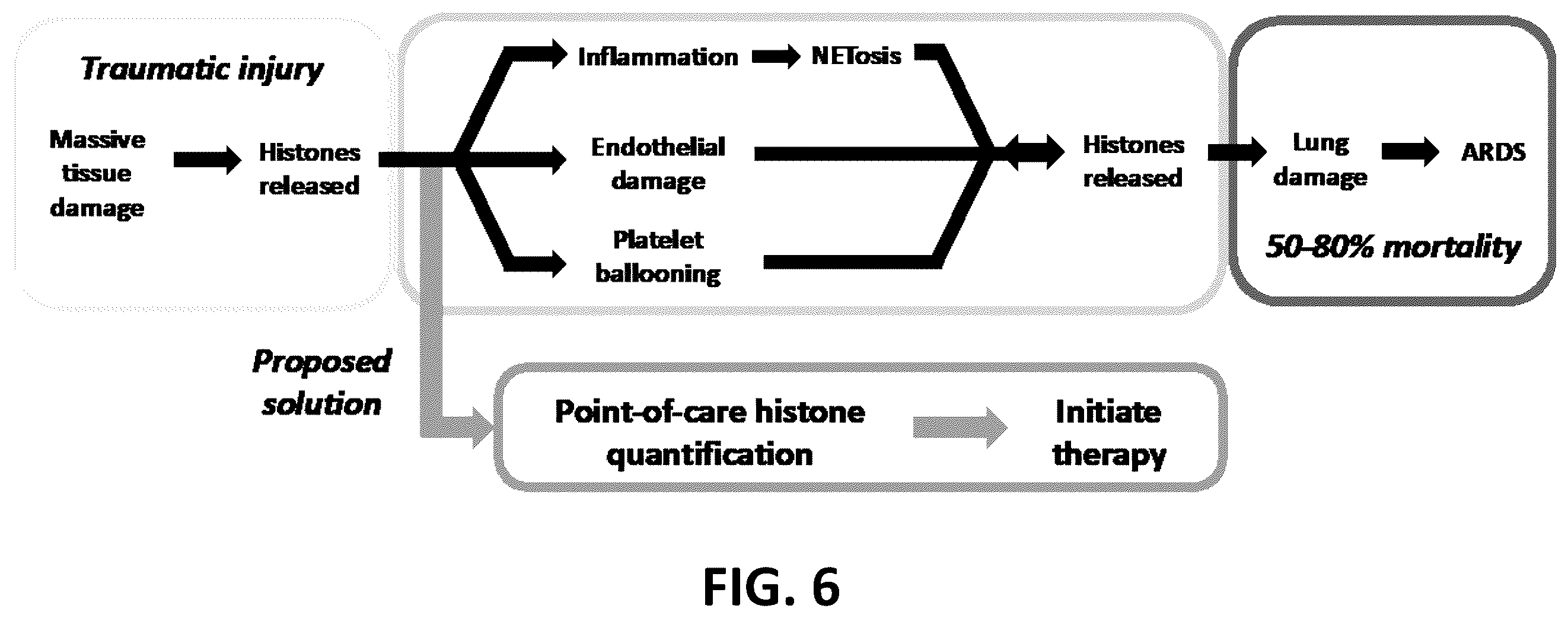 Patent US12551149 Figure 6 – Sample-to-answer diagnostic system for the detection of circulating histones in whole blood
