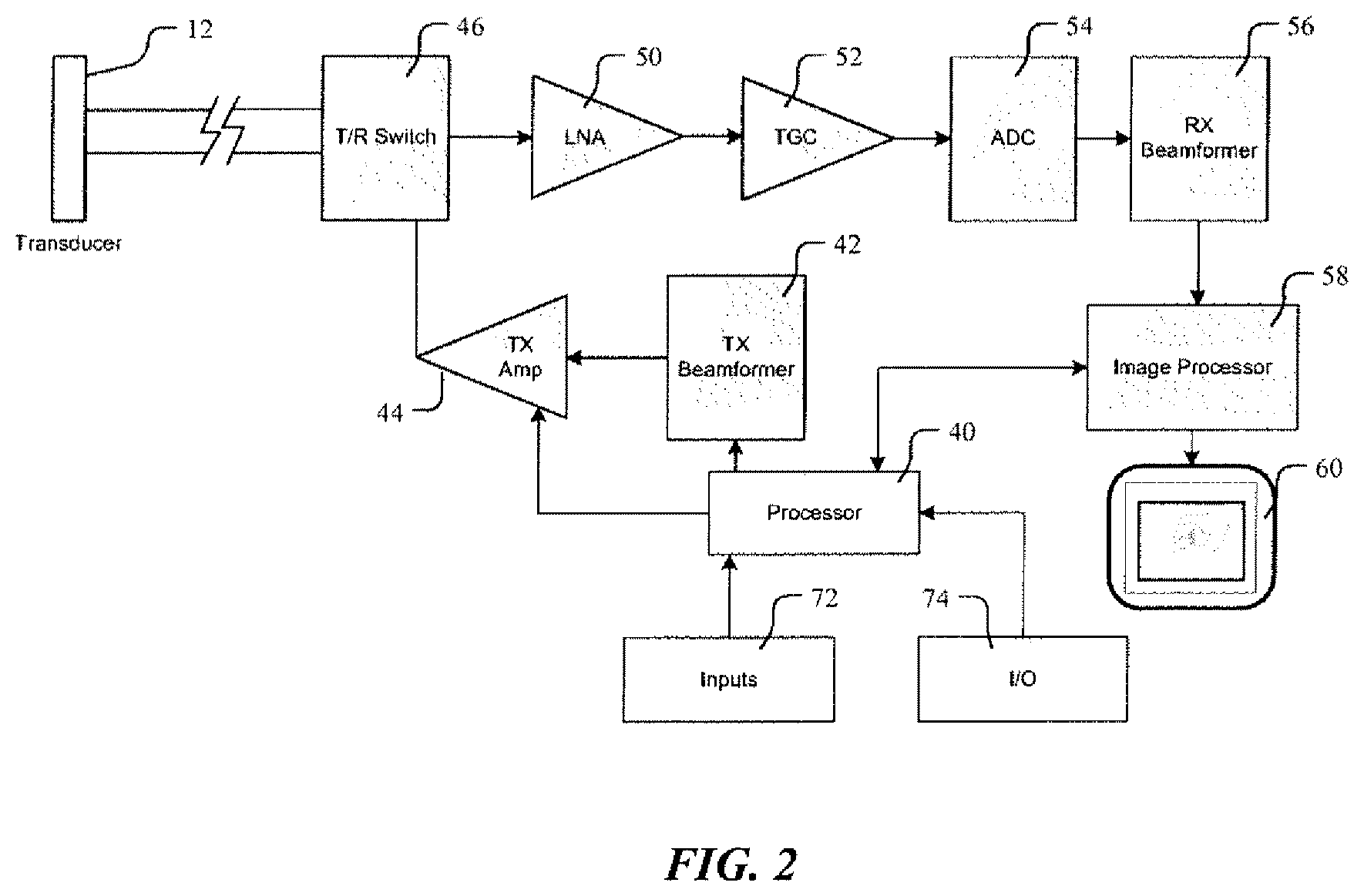 Patent US12551185 Figure 2 – On-screen markers for out-of-plane needle guidance