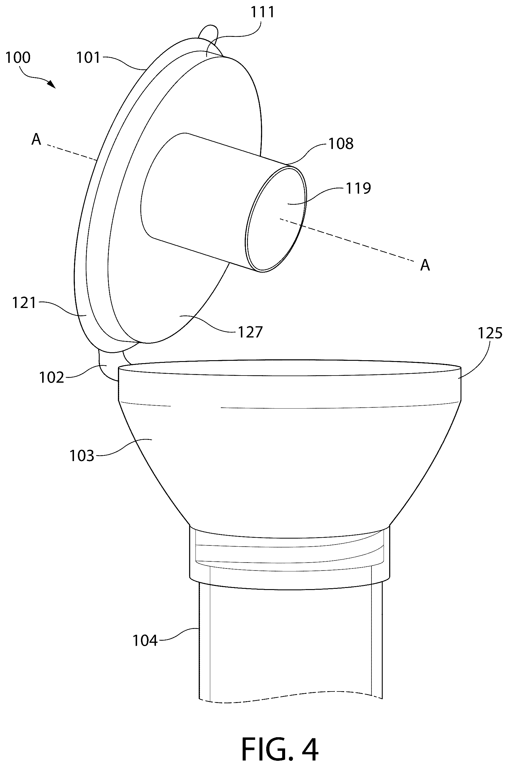 Patent US12551199 Figure 4 – Fluid collection device