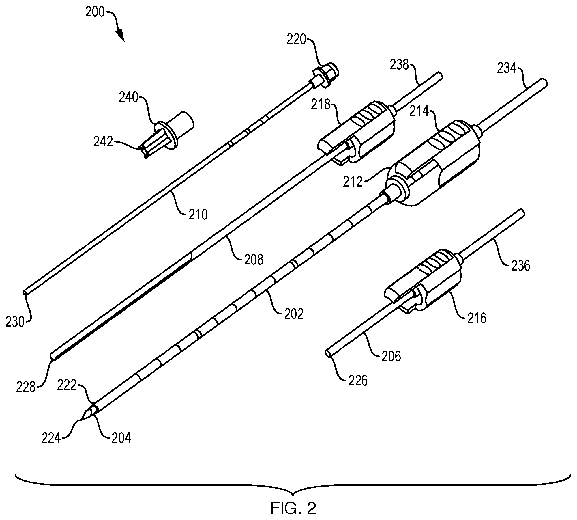 Patent US12551201 Figure 2 – Bone access, bone capture, and aspiration devices