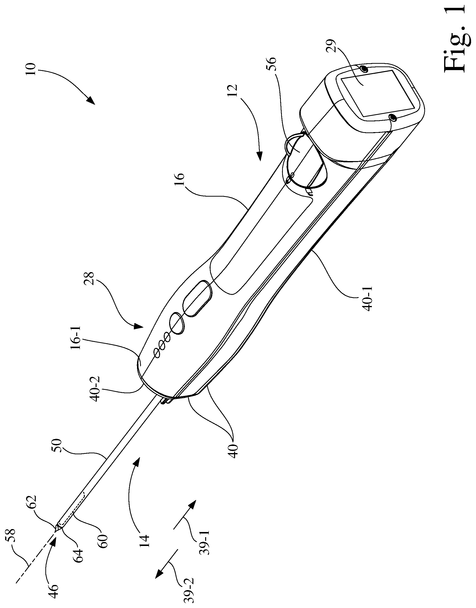 Patent US12551202 Figure 1 – Biopsy apparatus having a piercing module