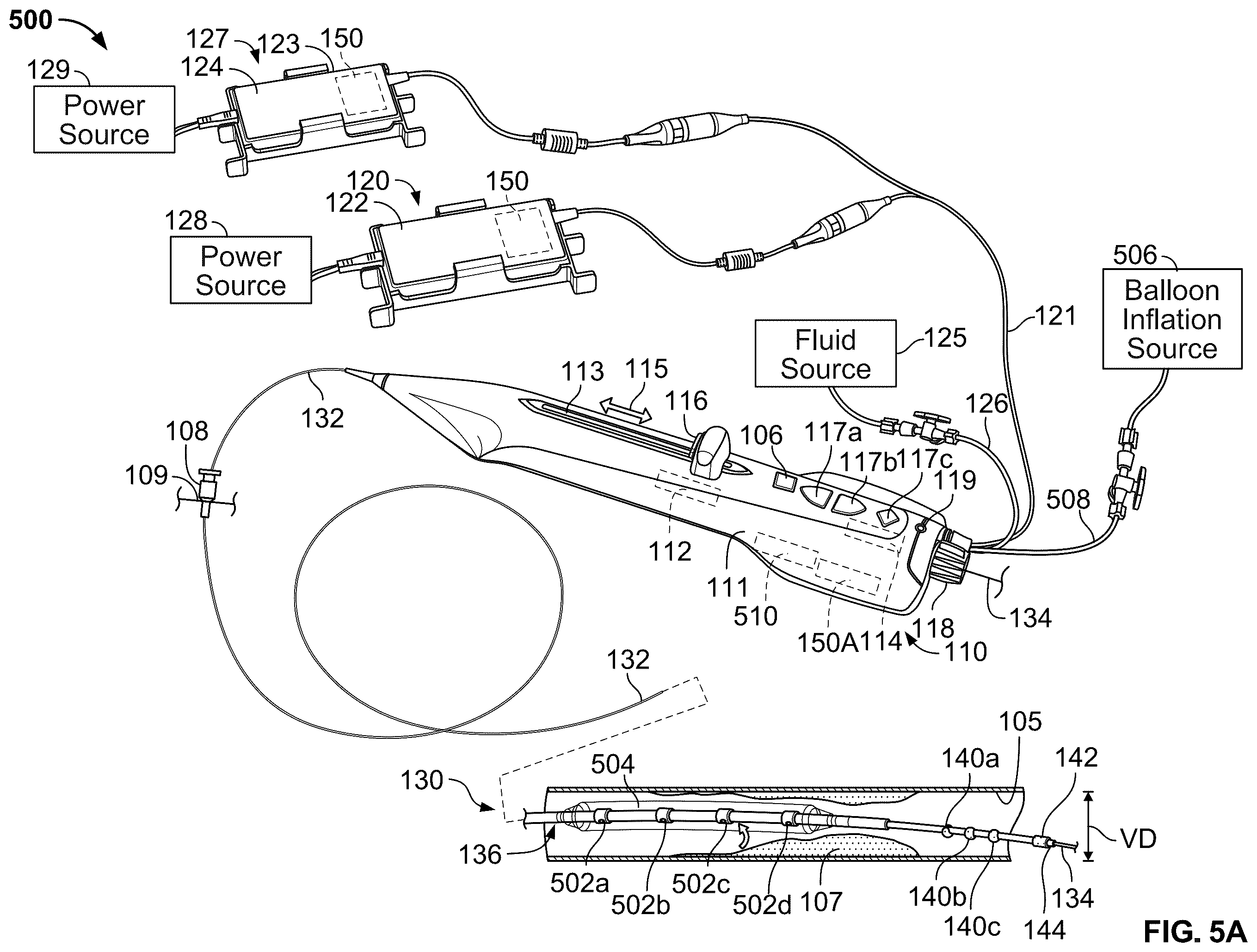 Patent US12551206 Figure 6 – Device with features for rotational atherectomy and lithotripsy