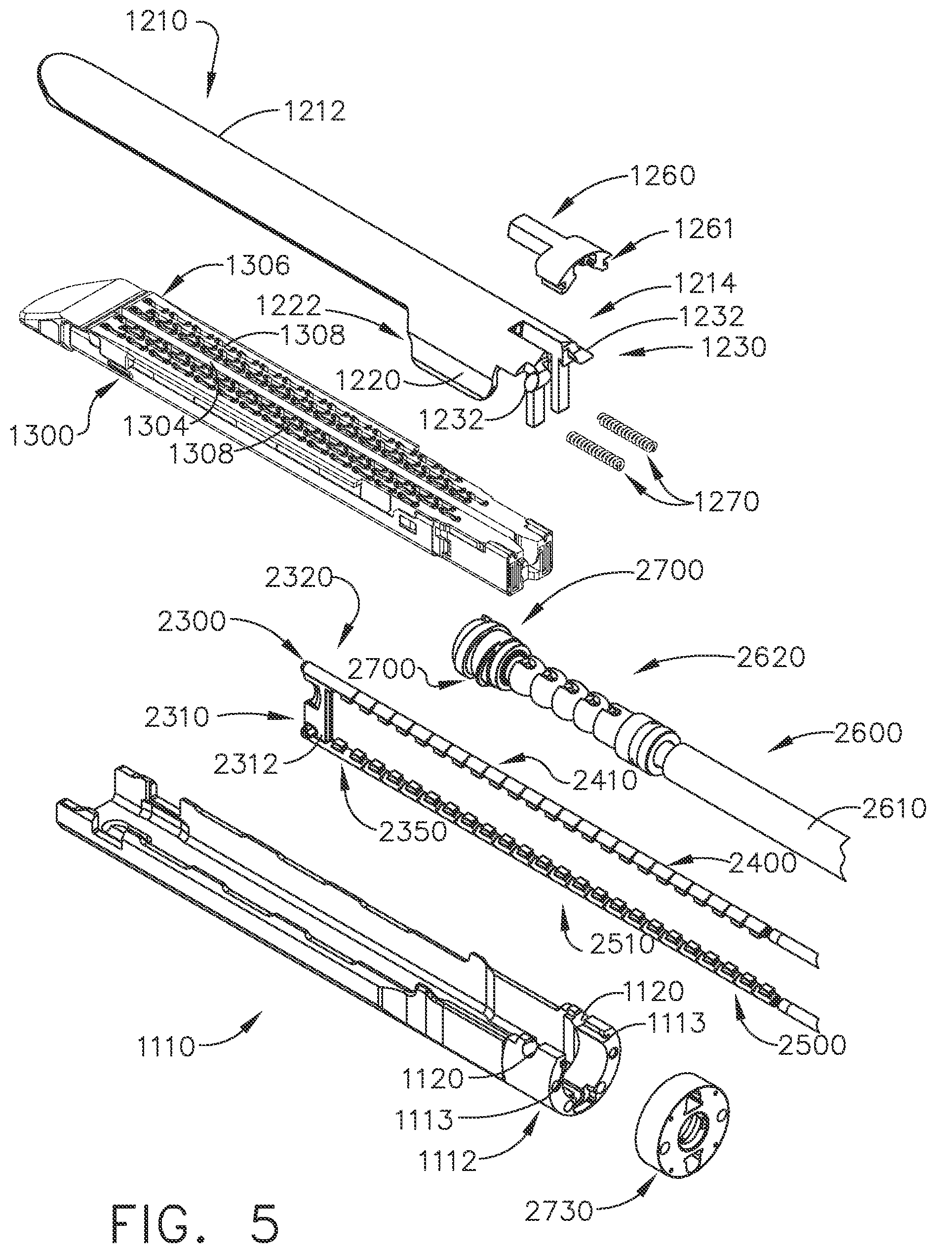 Patent US12551214 Figure 5 – Surgical instruments with differential articulation joint arrangements for accommodating flexible actuators