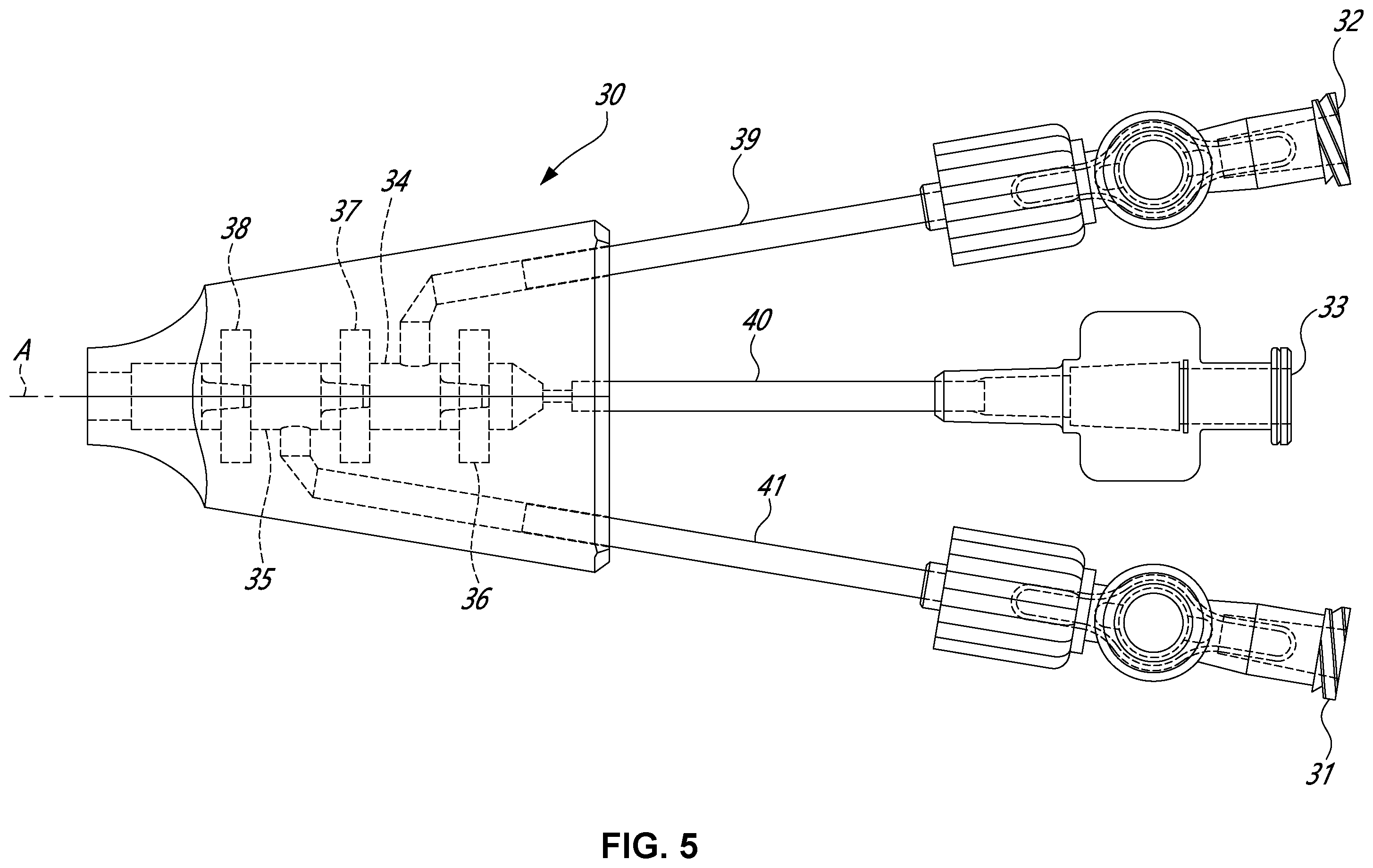 Patent US12551216 Figure 5 – Double-balloon catheter