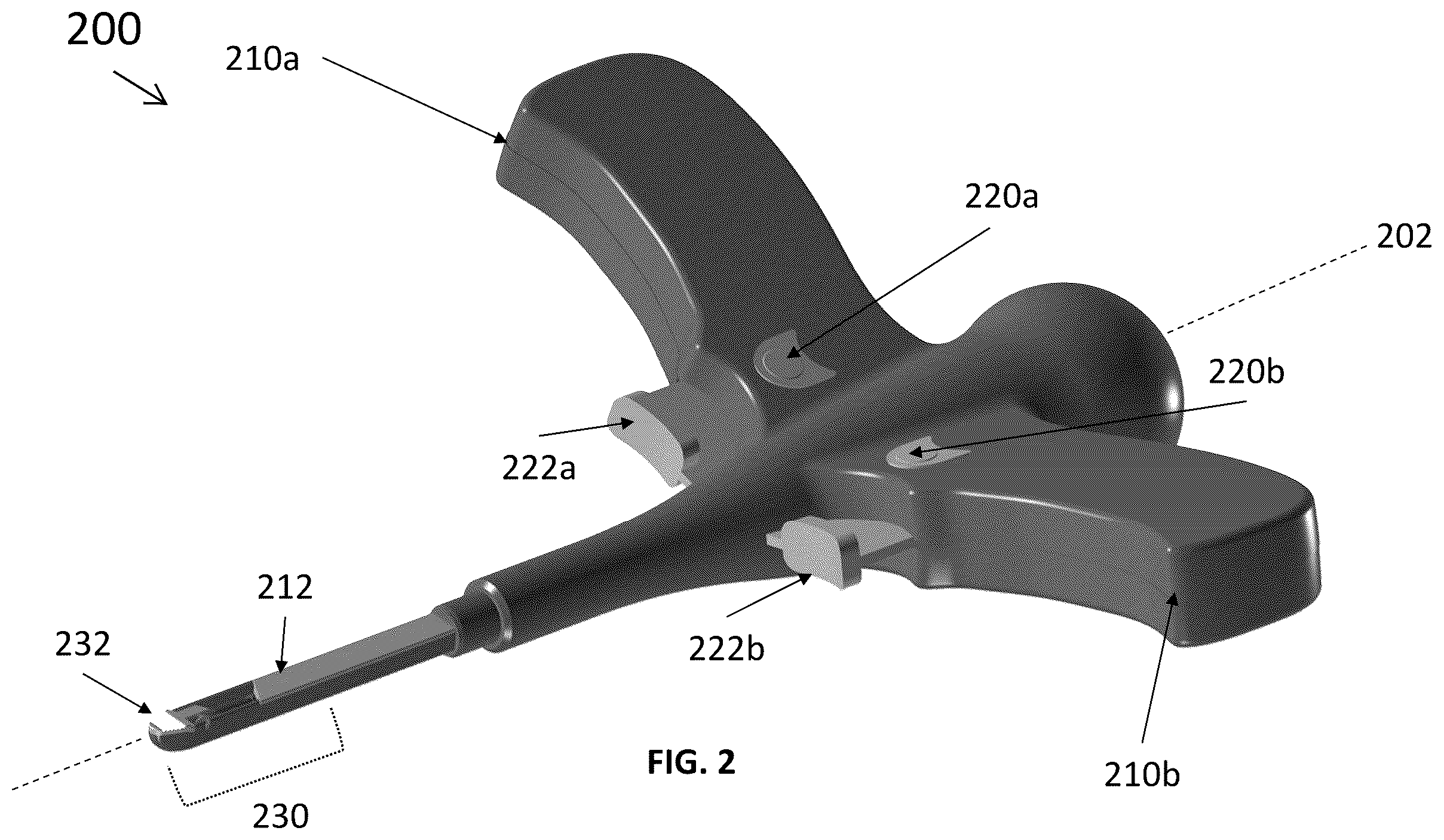 Patent US12551229 Figure 2 – Integrated endoscopic ligament release device with dual handles