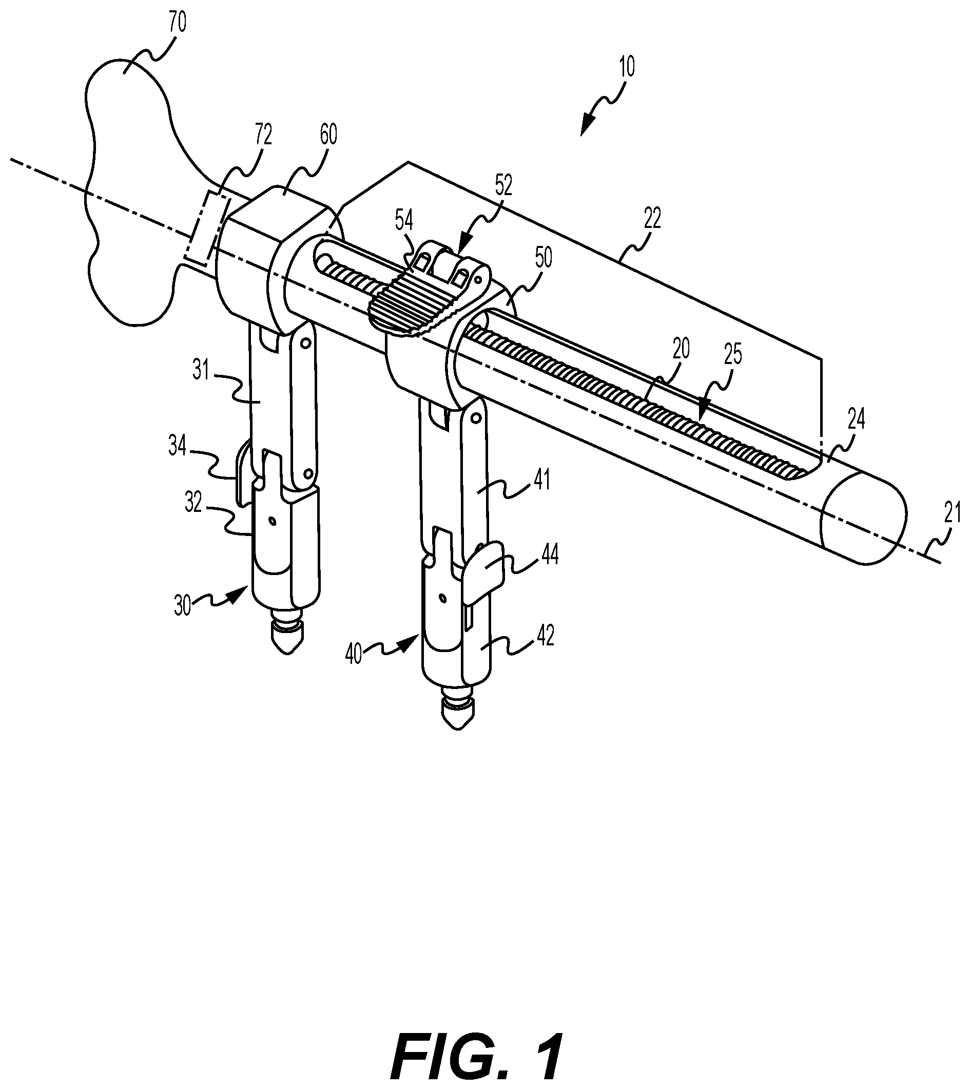 Patent US12551243 — Adjustable, modular instrument and method for spinal manipulation — Figure 1