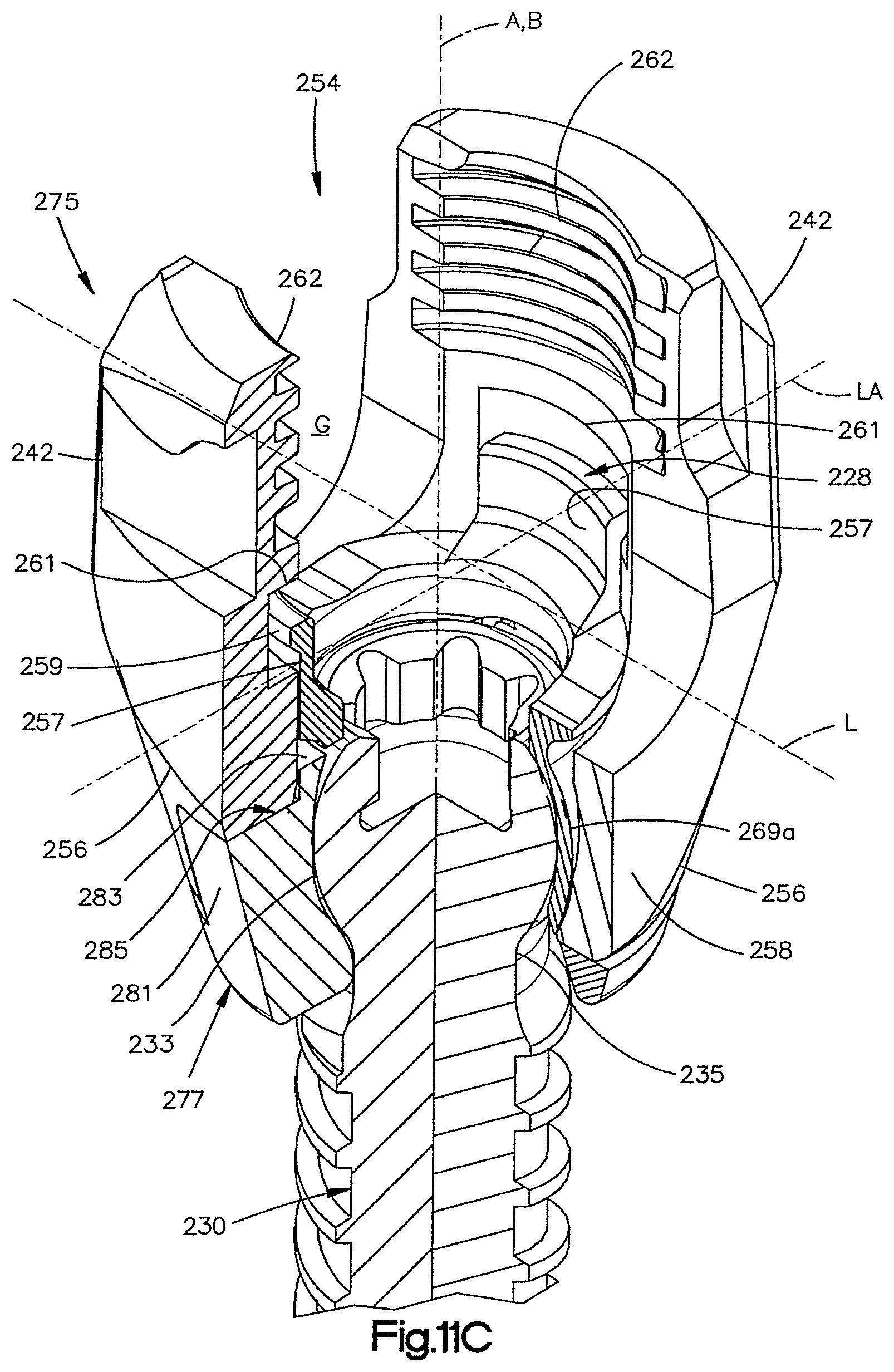 Patent US12551245 Figure 13 – Uni-planer bone fixation assembly